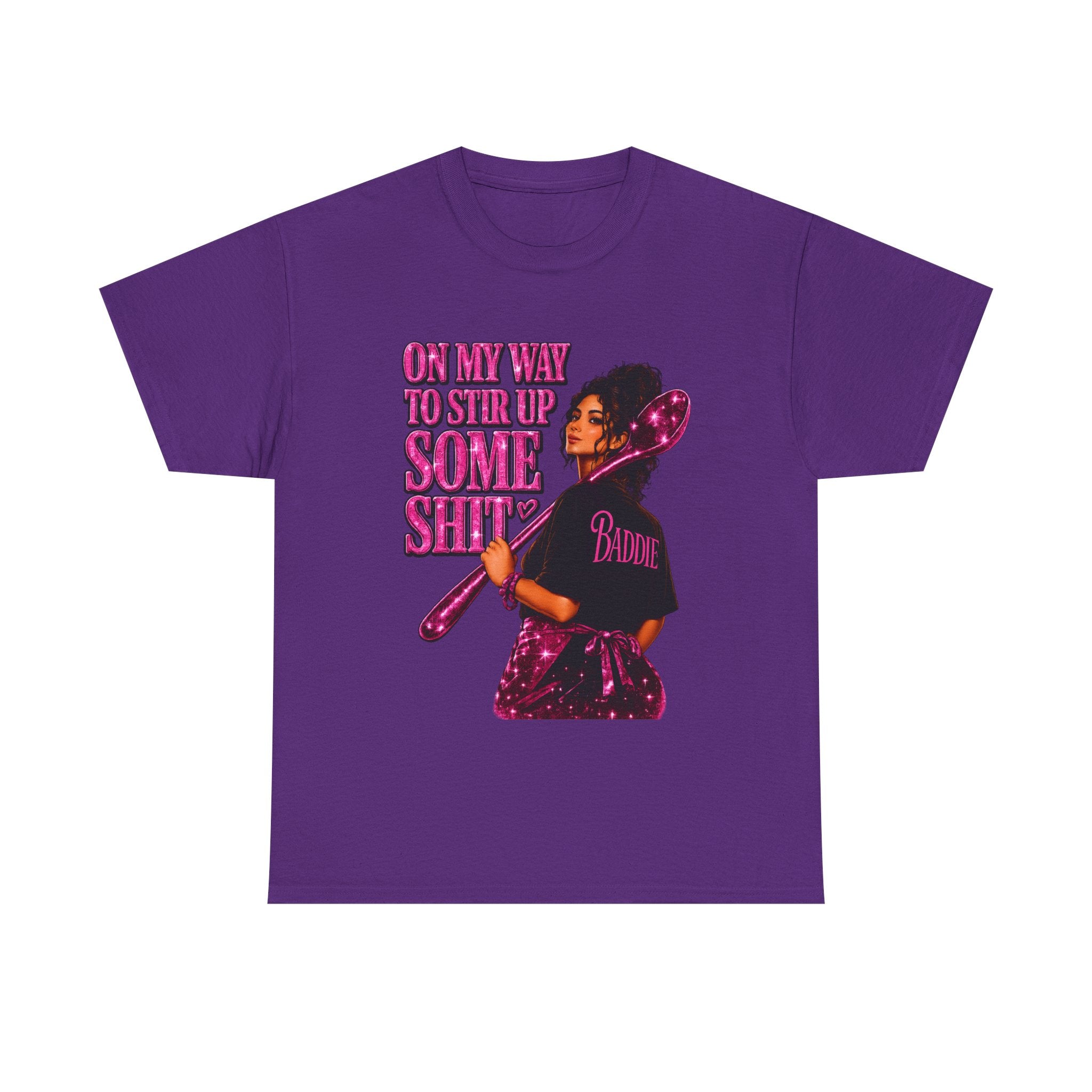 T-Shirt — 'On My Way to Stir Up Some Shit' Retro Baker Graphic Tee
