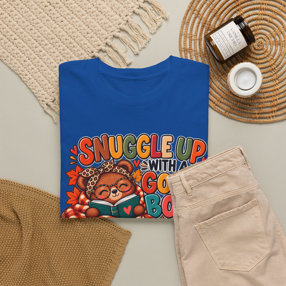 Cozy Fall Reading T‑Shirt - "Snuggle Up With A Good Book" Cute Autumn Booklover Tee