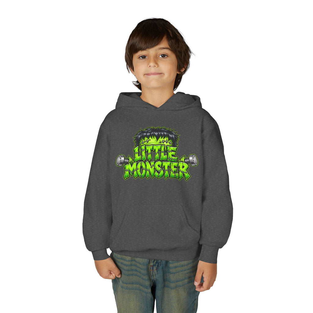 Youth Hoodie "Little Monster" Green Cartoon Kids Sweatshirt