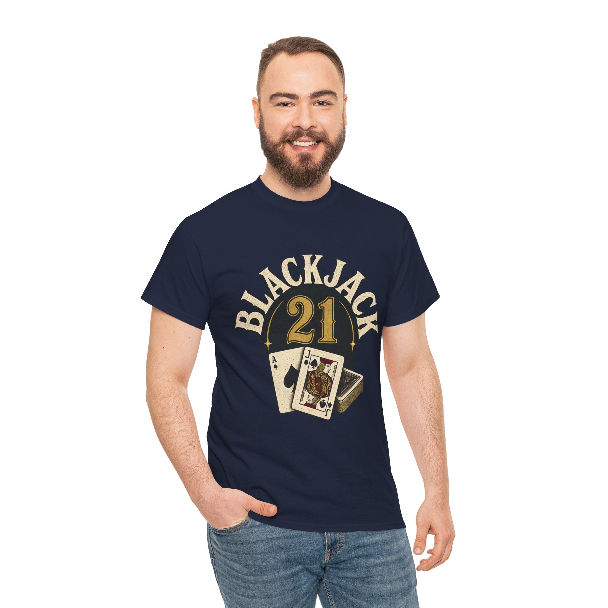 Blackjack 21 Graphic Tee — Casino Playing Cards Shirt