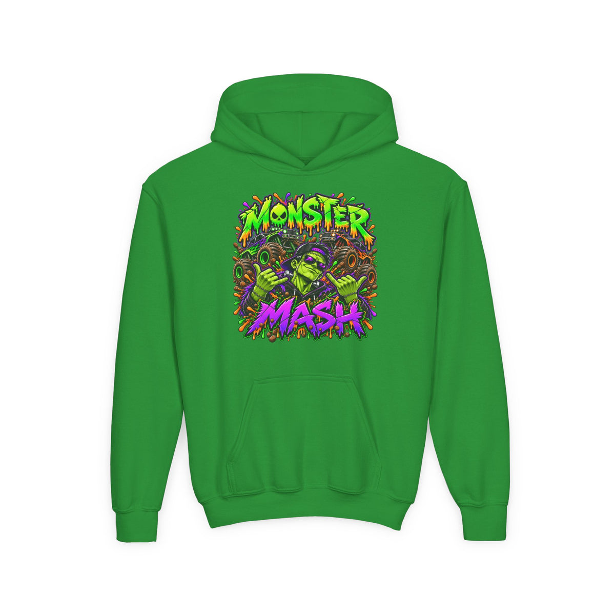 Monster Mash Youth Hoodie – Colorful Halloween Kids Sweatshirt
