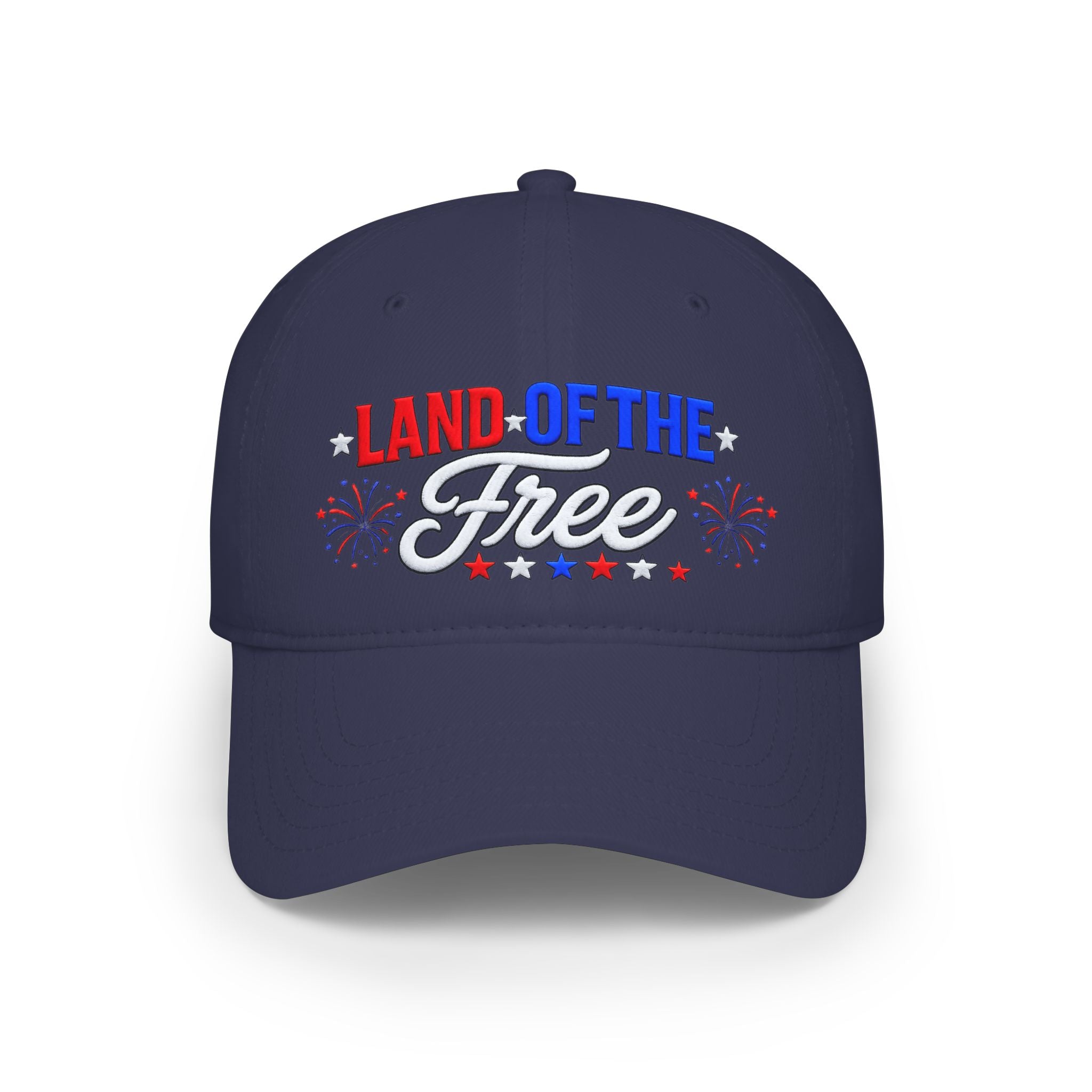 Land of the Free Baseball Cap — Patriotic 4th of July Red Hat