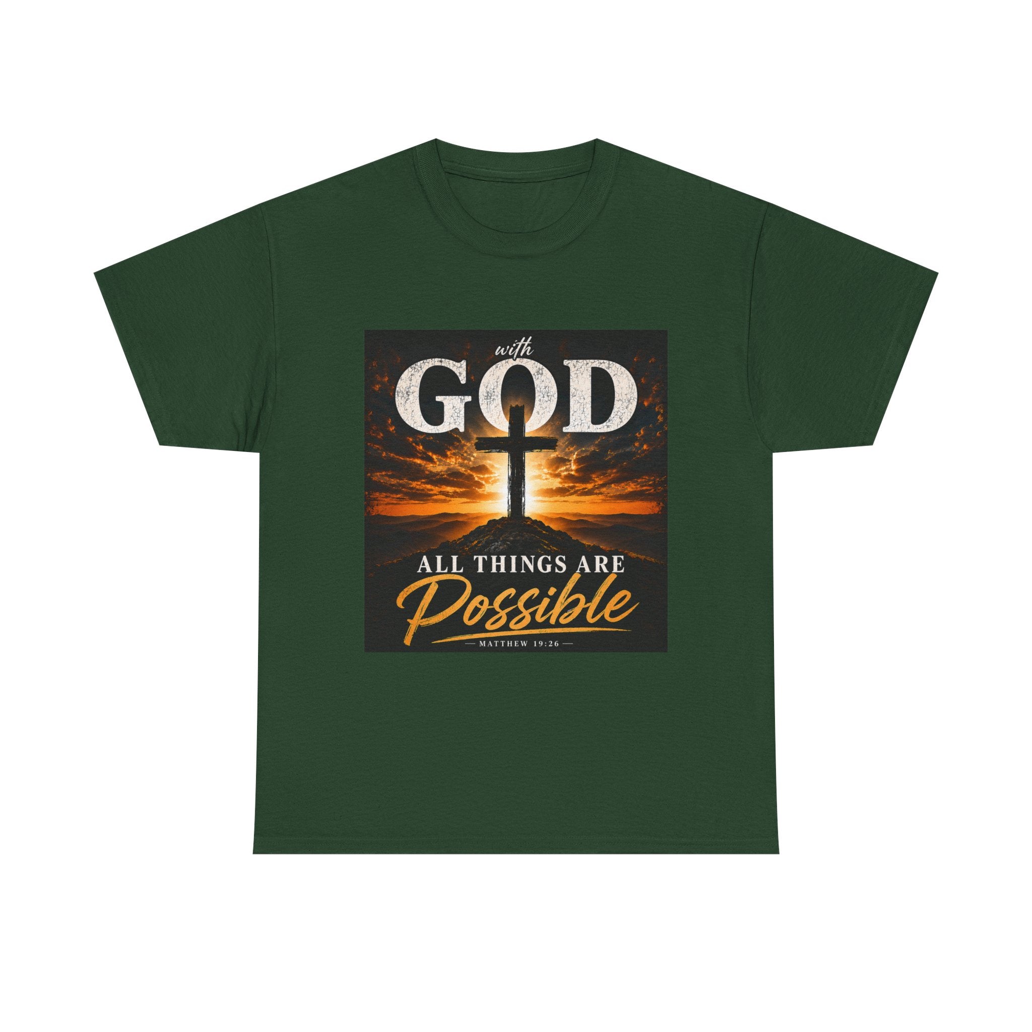 Faith Graphic Tee — "With God All Things Are Possible" Christian T-Shirt