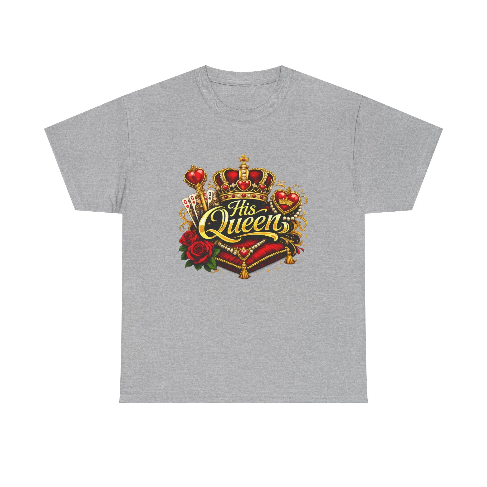 His Queen T-Shirt — Royal Crown & Rose Graphic Tee