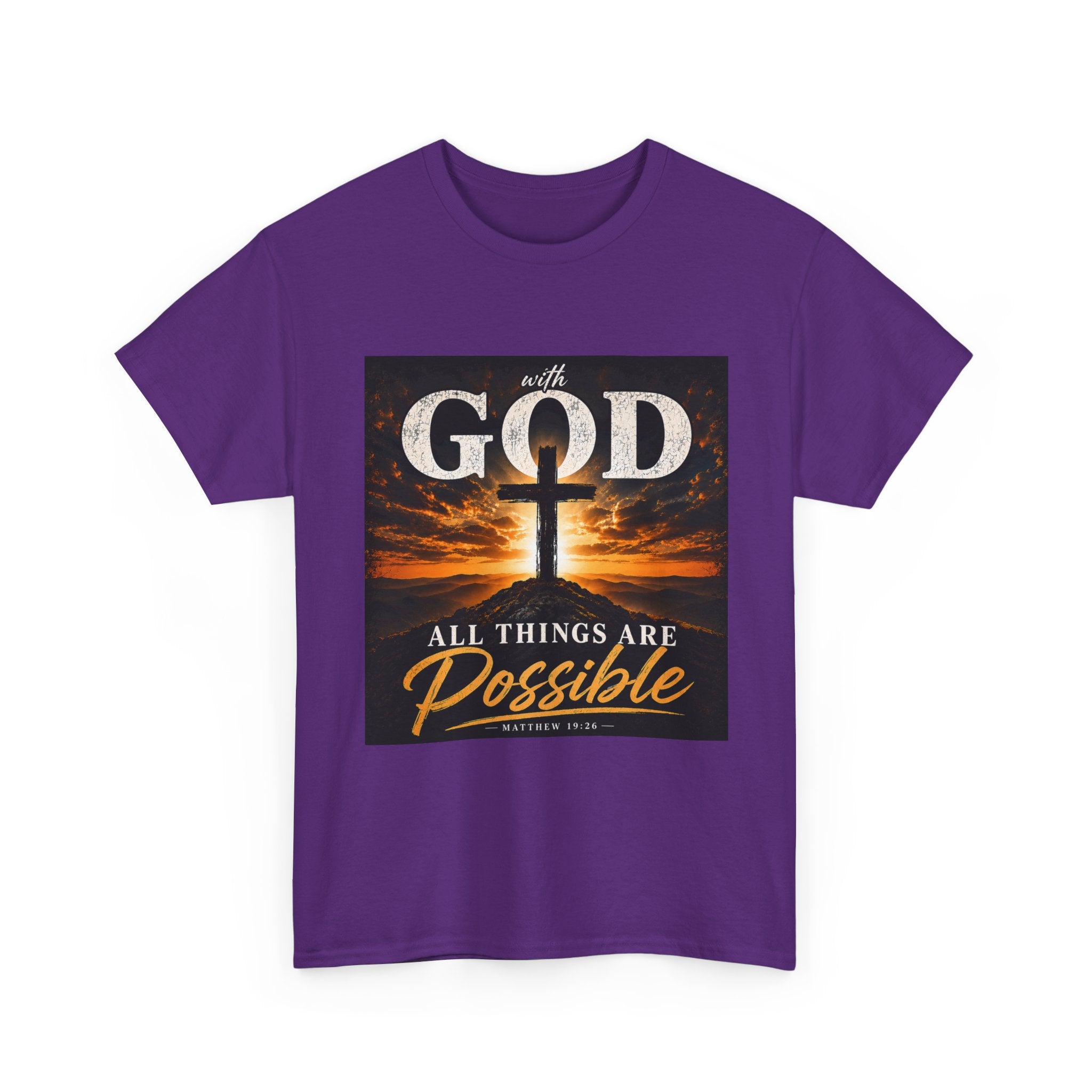 Faith Graphic Tee — "With God All Things Are Possible" Christian T-Shirt
