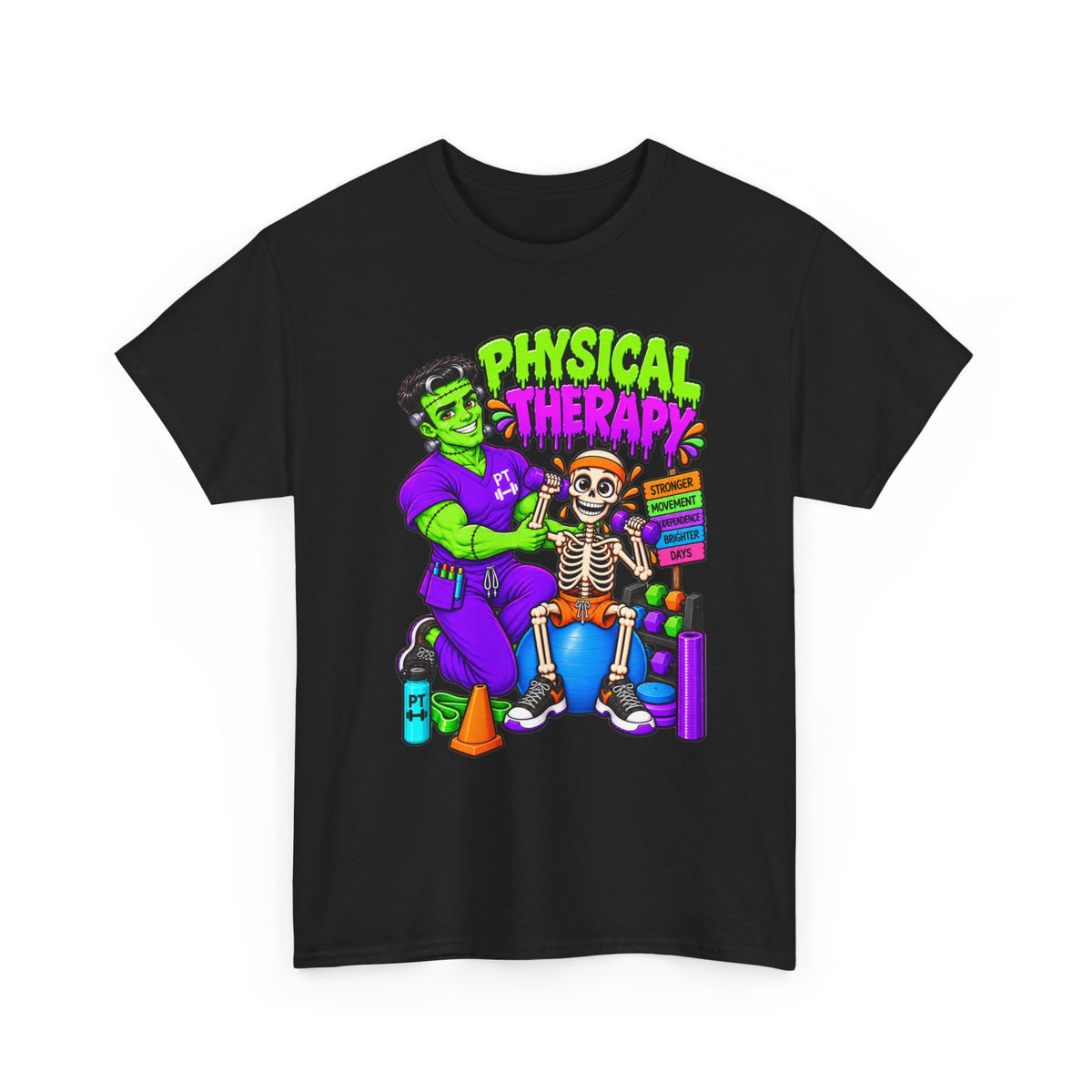 Physical Therapy T-Shirt — Halloween Frankenstein PT Shirt for Therapists