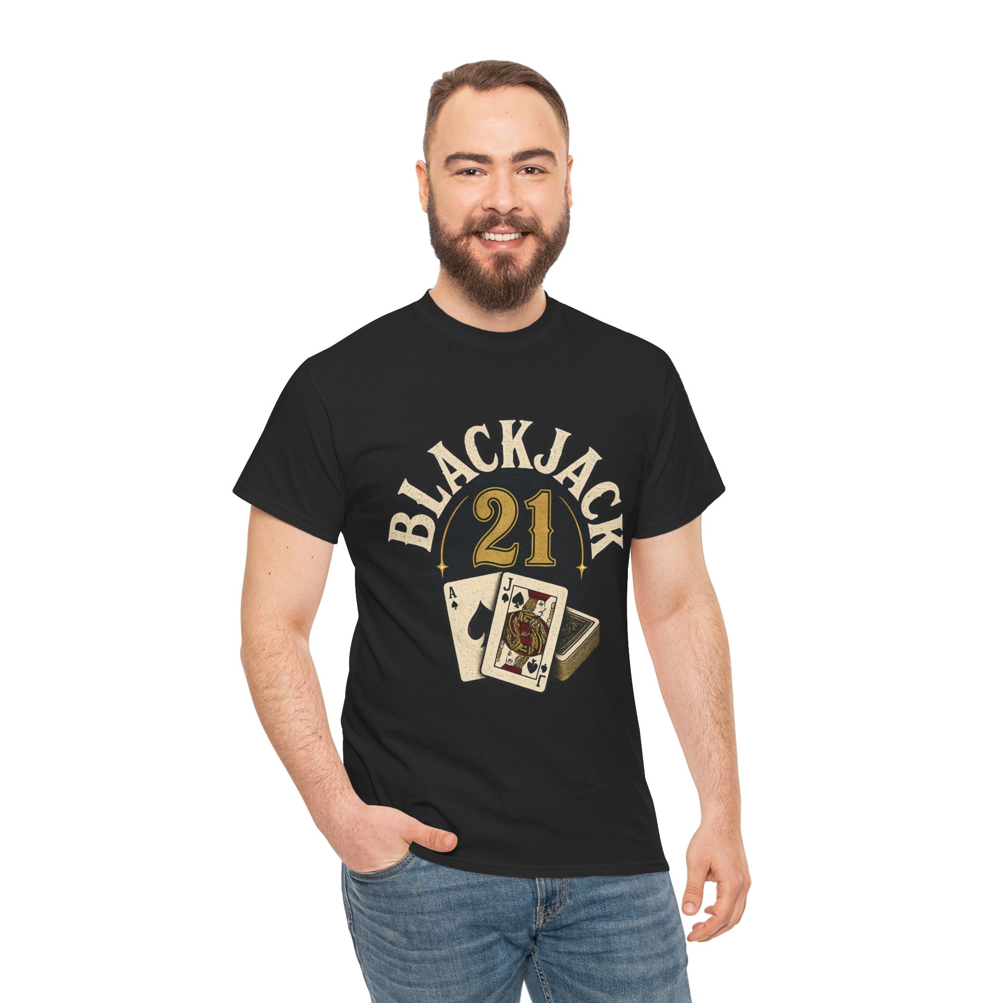 Blackjack 21 Graphic Tee — Casino Playing Cards Shirt