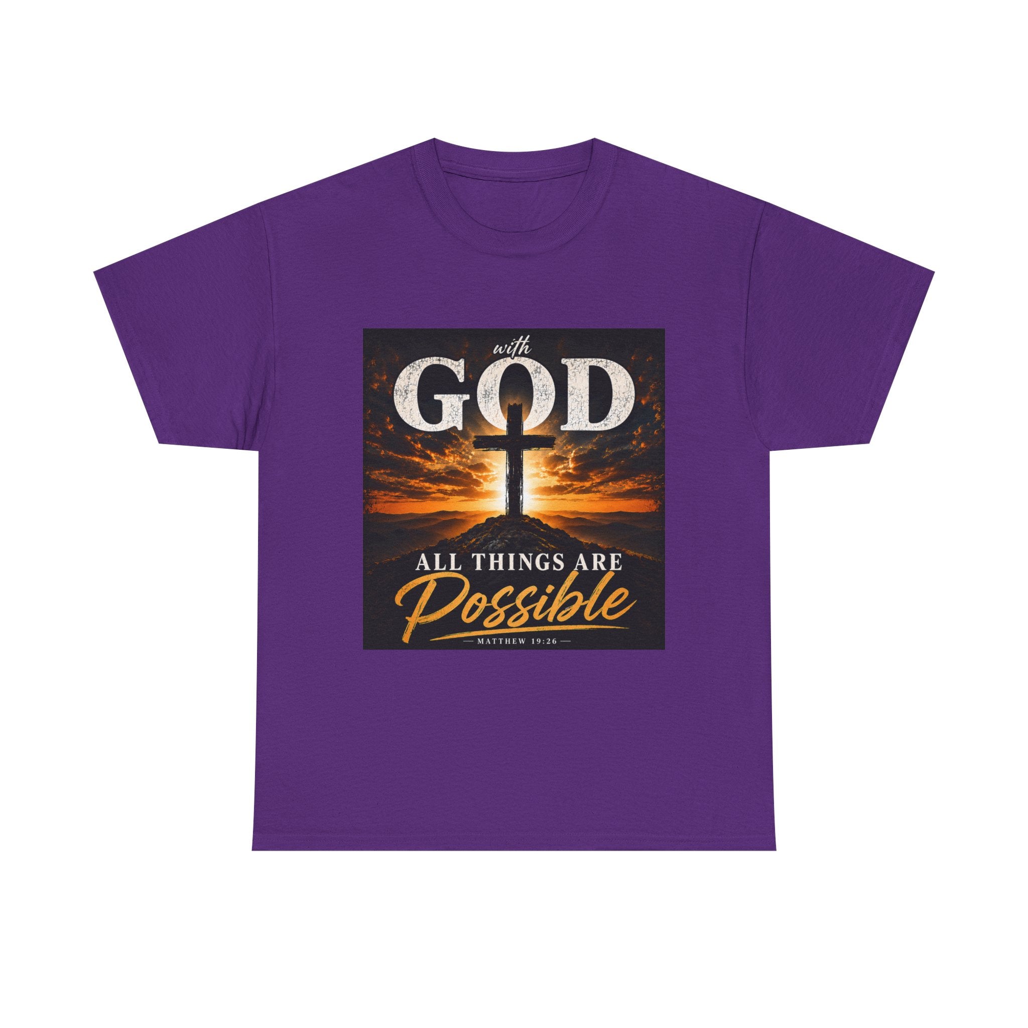 Faith Graphic Tee — "With God All Things Are Possible" Christian T-Shirt