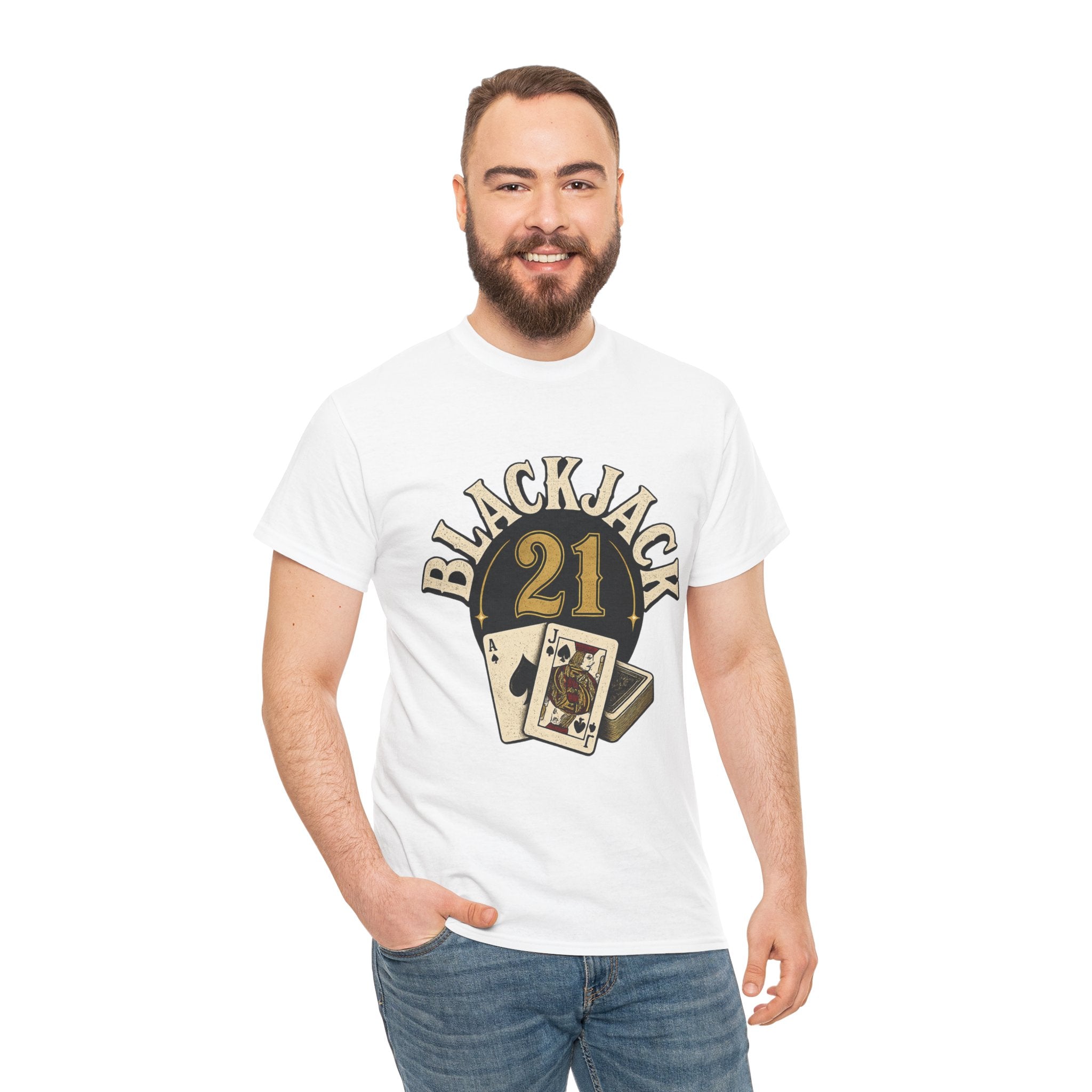 Blackjack 21 Graphic Tee — Casino Playing Cards Shirt