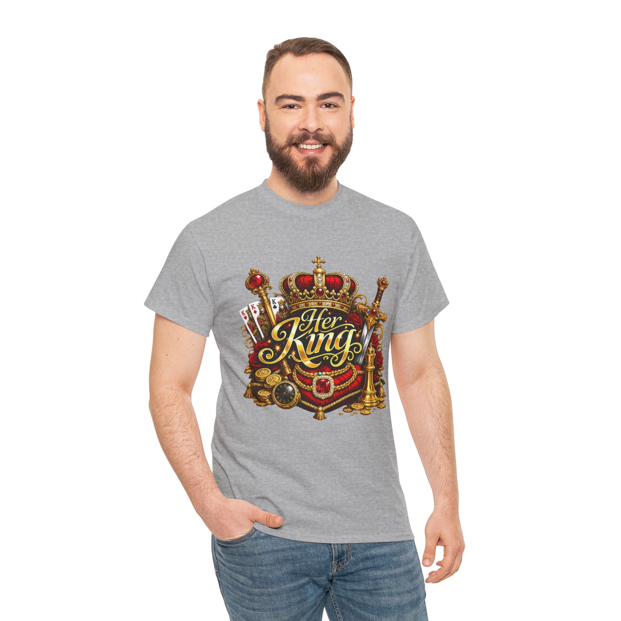 Her King Crown Tee — Regal "Her King" Graphic T-Shirt