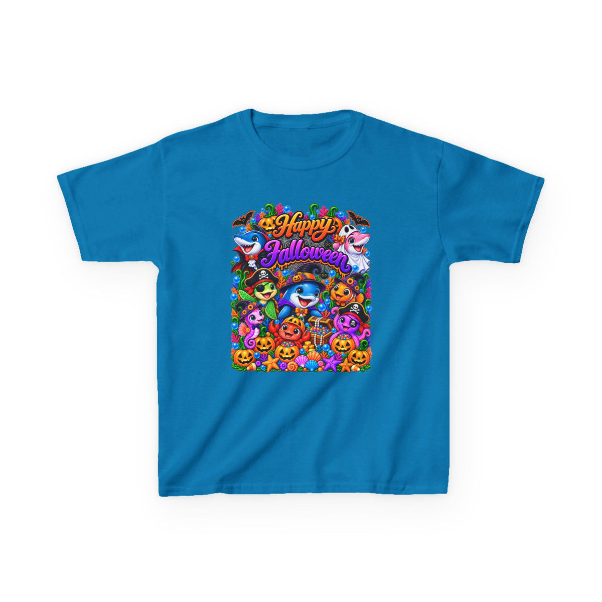 Kids Halloween T-Shirt — Colorful Happy Halloween Cartoon Design