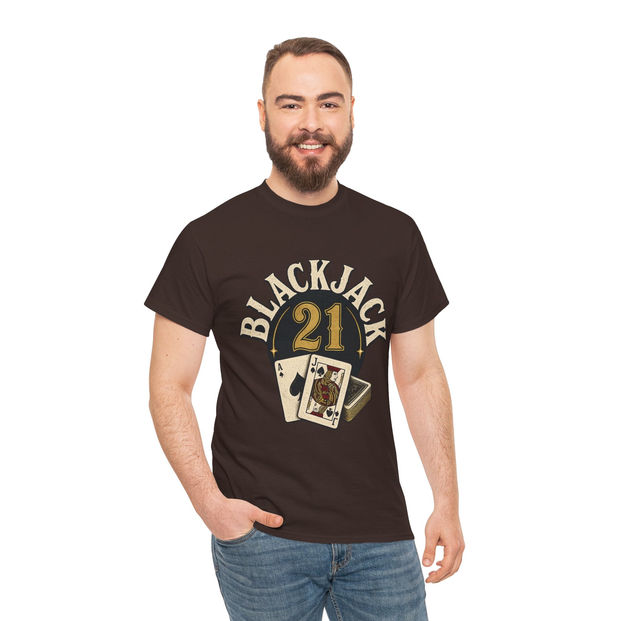 Blackjack 21 Graphic Tee — Casino Playing Cards Shirt