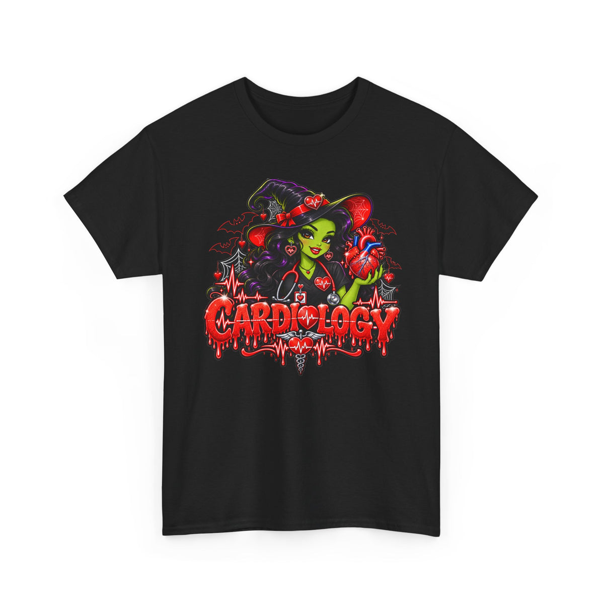 Cardiology Witch T-Shirt — Halloween Medical Humor Tee