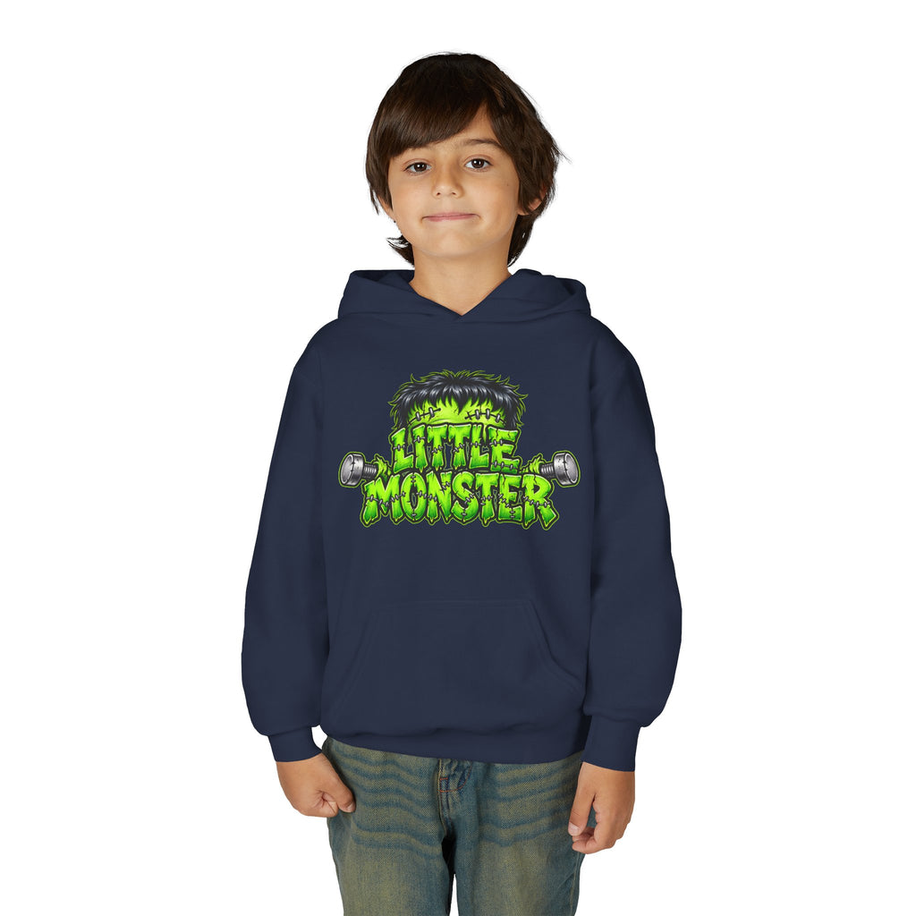 Youth Hoodie "Little Monster" Green Cartoon Kids Sweatshirt