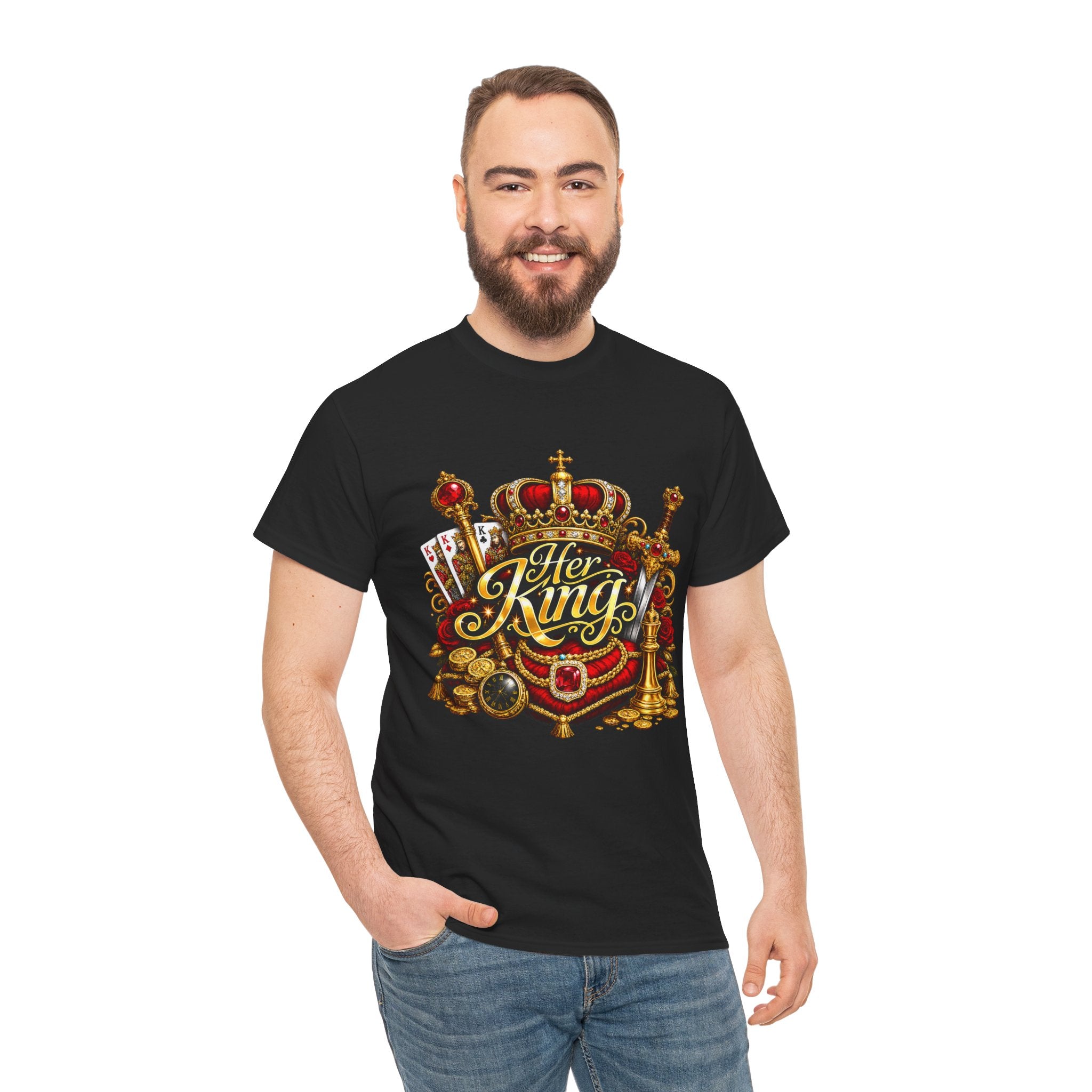 Her King Crown Tee — Regal "Her King" Graphic T-Shirt