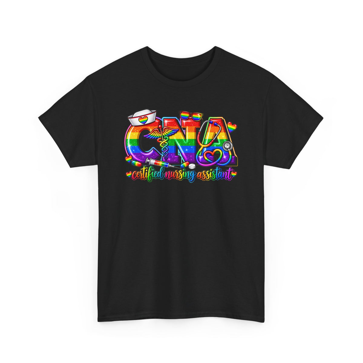 CNA Rainbow Graffiti T-Shirt — Nurse Certified Nursing Assistant Gift