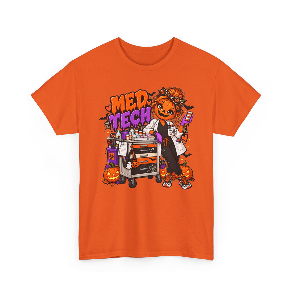 Med Tech Halloween T-Shirt — Cute Medical Technician Pumpkin Nurse Tee