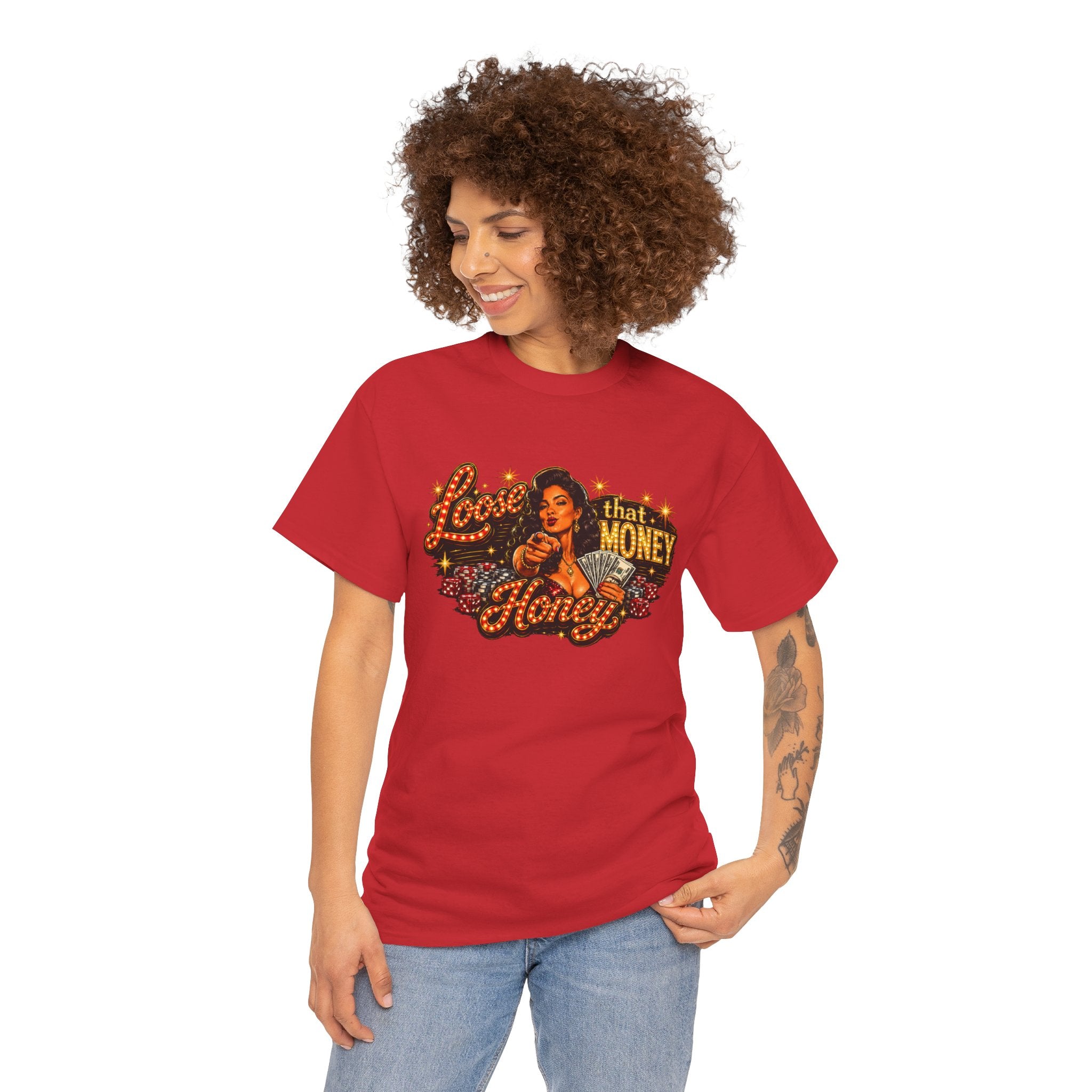 T-Shirt — "Loose That Money Honey" Retro Pinup Graphic Tee