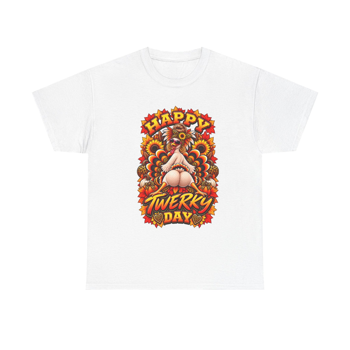 T-Shirt — "Happy Twerky Day" Retro Thanksgiving Graphic Tee