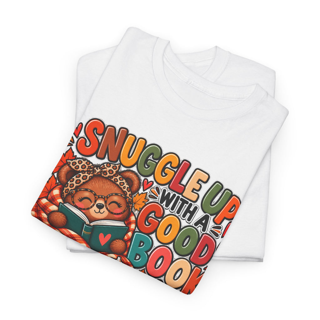 Cozy Fall Reading T‑Shirt - "Snuggle Up With A Good Book" Cute Autumn Booklover Tee