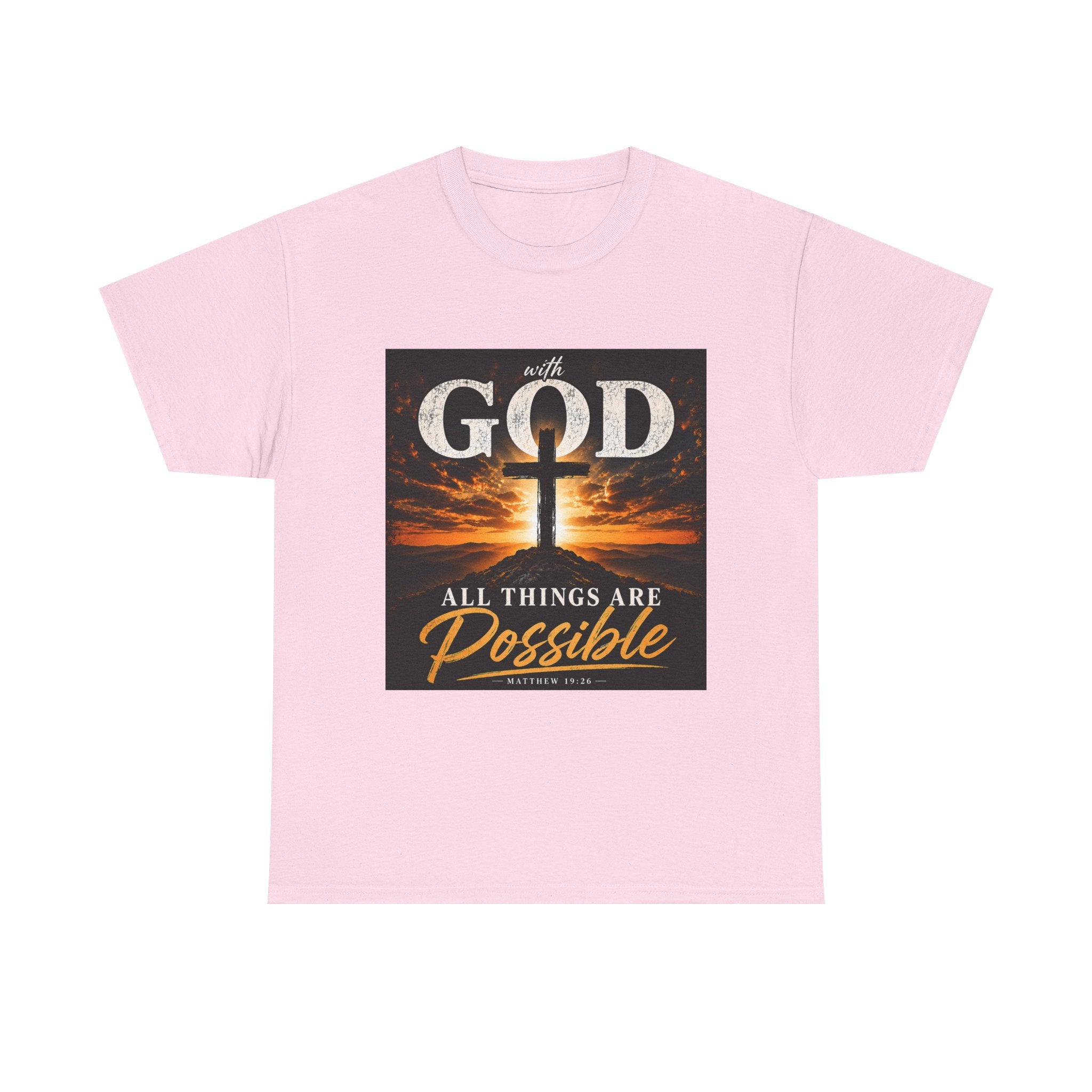 Faith Graphic Tee — "With God All Things Are Possible" Christian T-Shirt