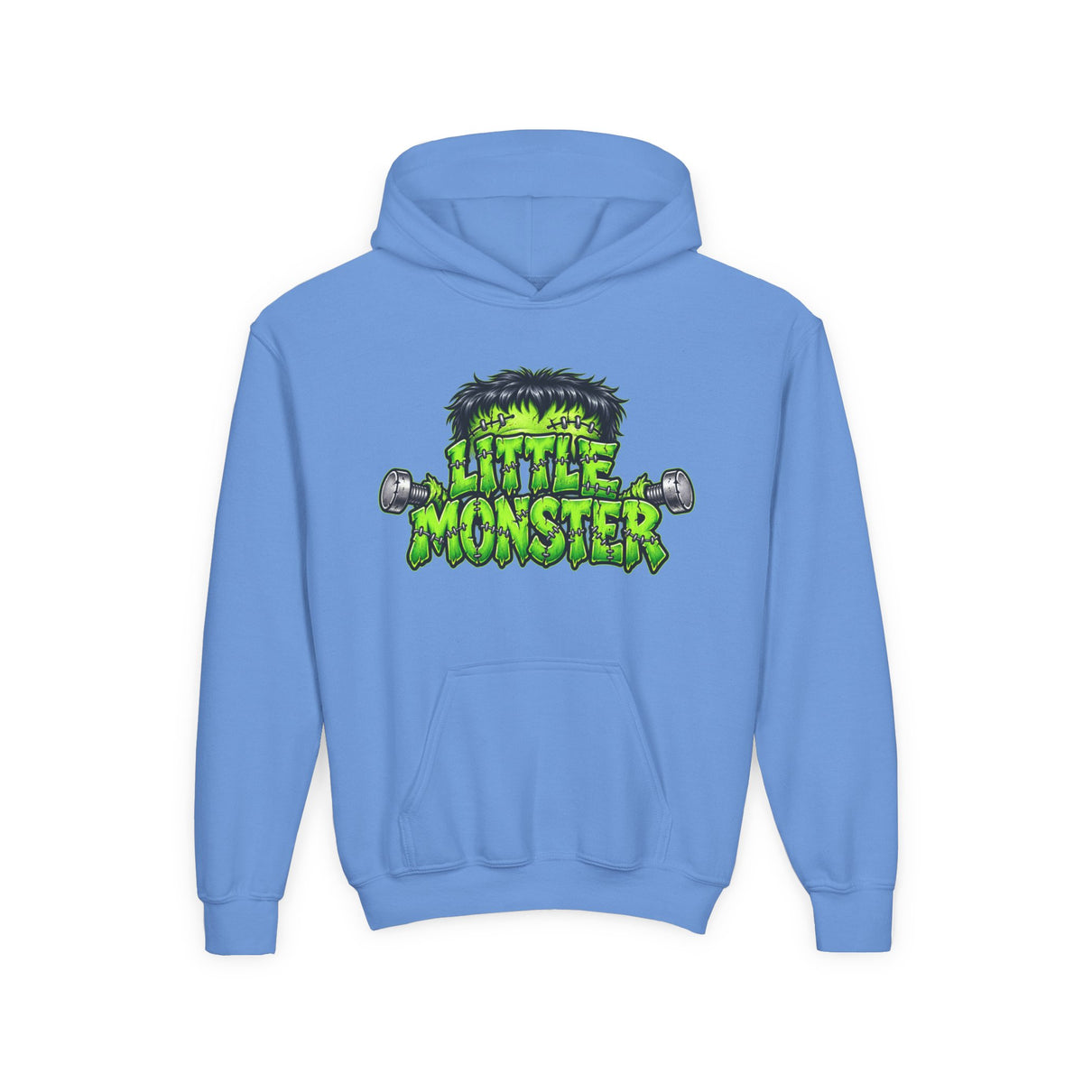 Youth Hoodie "Little Monster" Green Cartoon Kids Sweatshirt