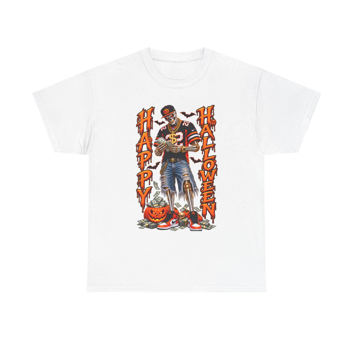 Halloween Skeleton Tee - "Happy Halloween"