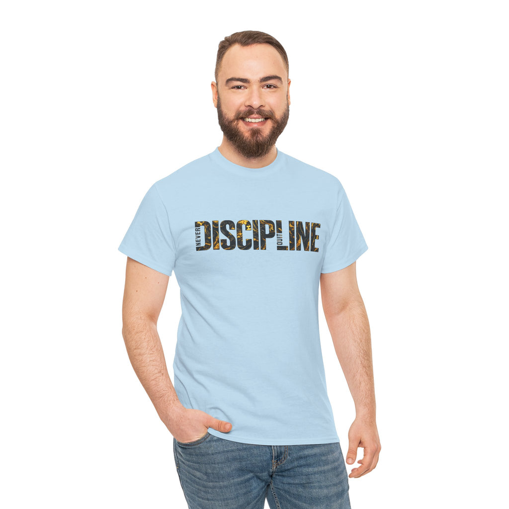 Discipline Graphic Tee — Motivational 'DISCIPLINE' Text Shirt for Gym & Self-Improvement