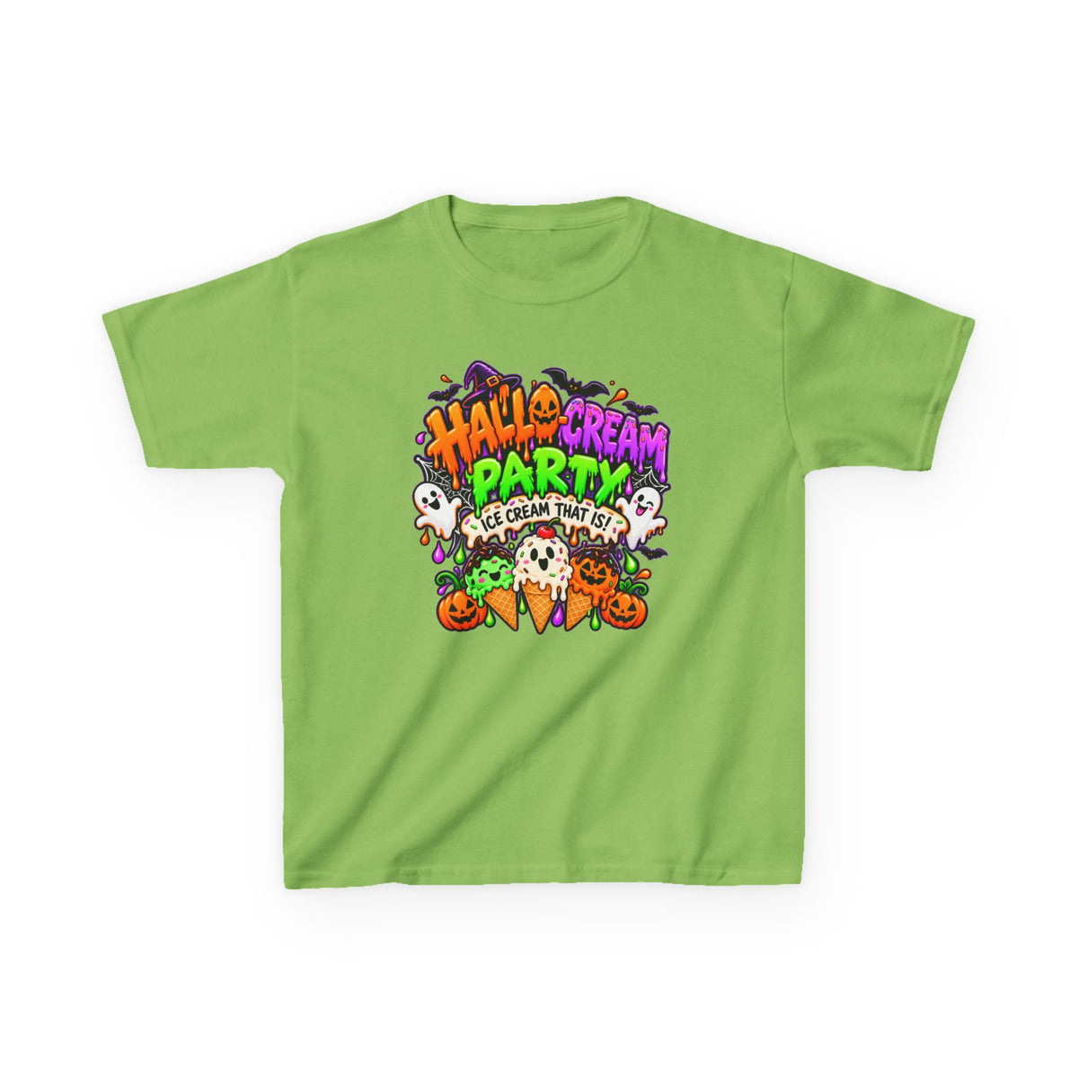 Kids Halloween Ice Cream Party T-Shirt — Cute Spooky Ghosts & Pumpkin Treats