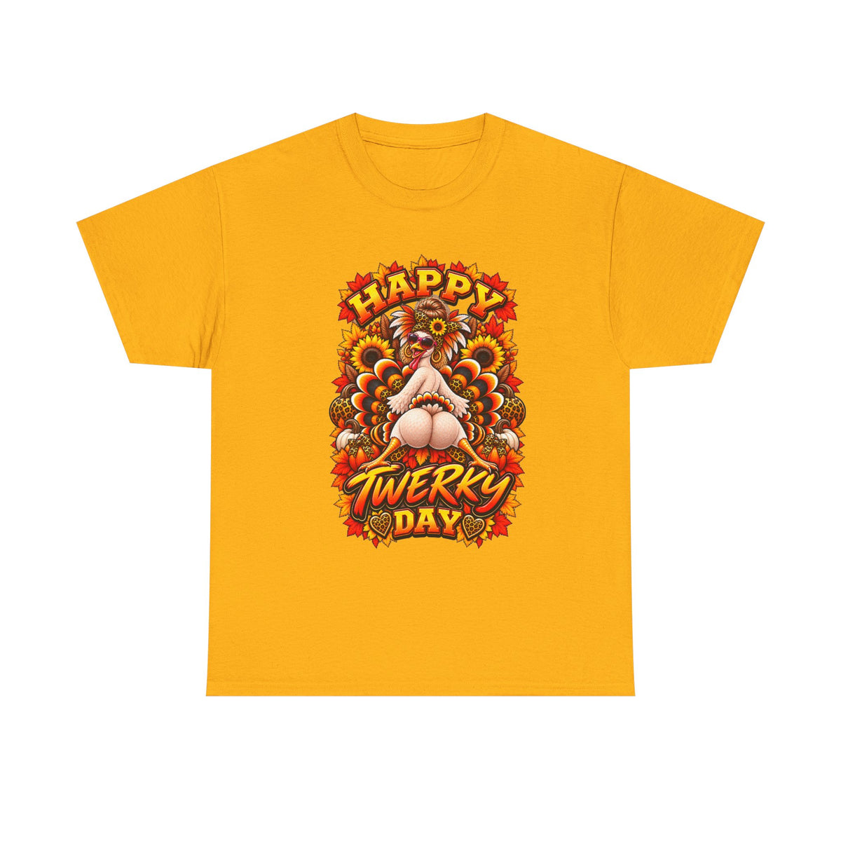 T-Shirt — "Happy Twerky Day" Retro Thanksgiving Graphic Tee