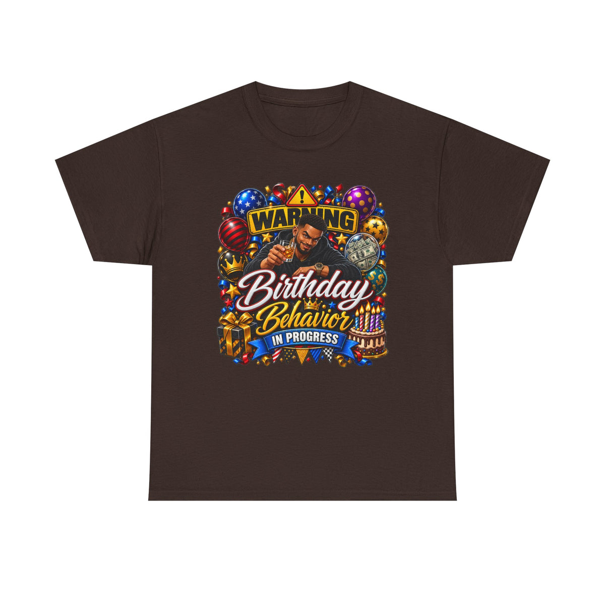 Birthday Behavior Tee — "Warning: Birthday Behavior in Progress" Party T‑Shirt