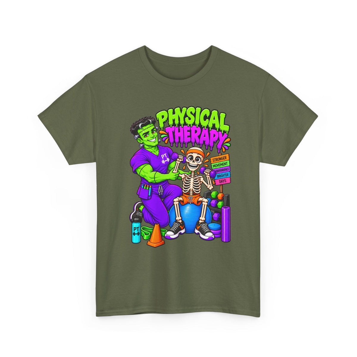 Physical Therapy T-Shirt — Halloween Frankenstein PT Shirt for Therapists
