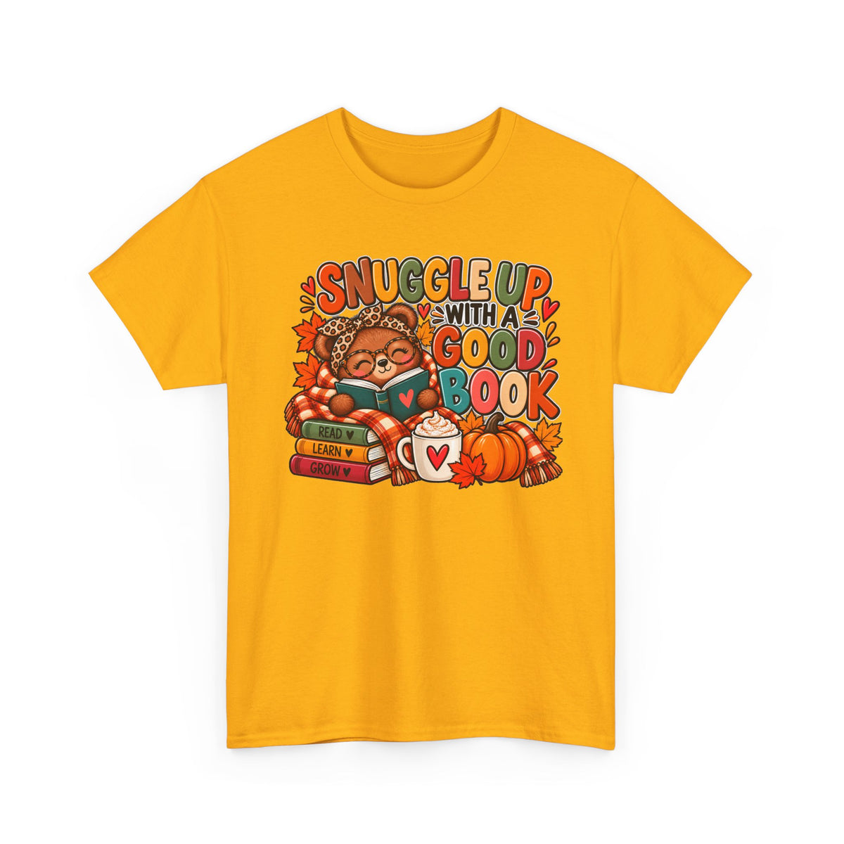 Cozy Fall Reading T‑Shirt - "Snuggle Up With A Good Book" Cute Autumn Booklover Tee