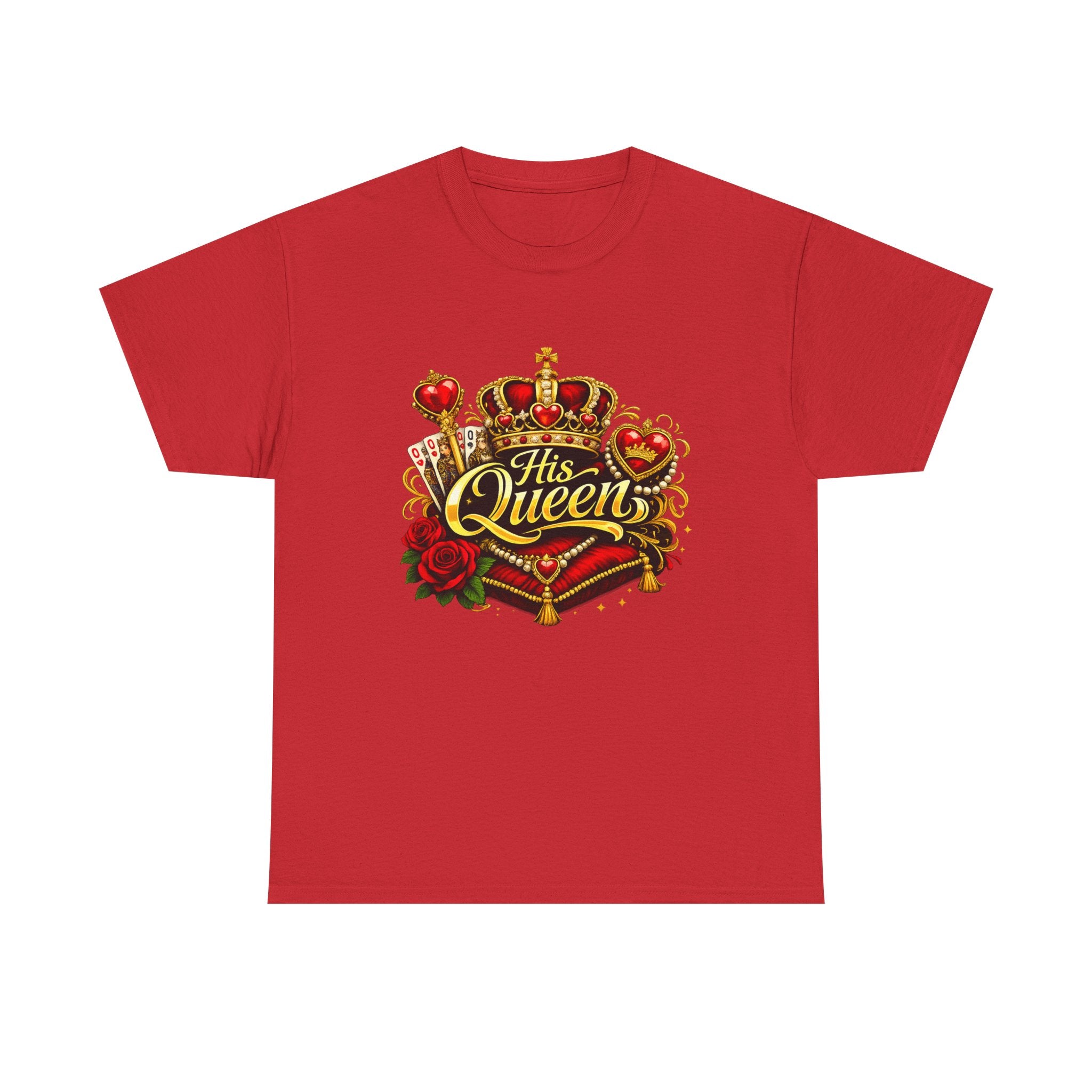 His Queen T-Shirt — Royal Crown & Rose Graphic Tee