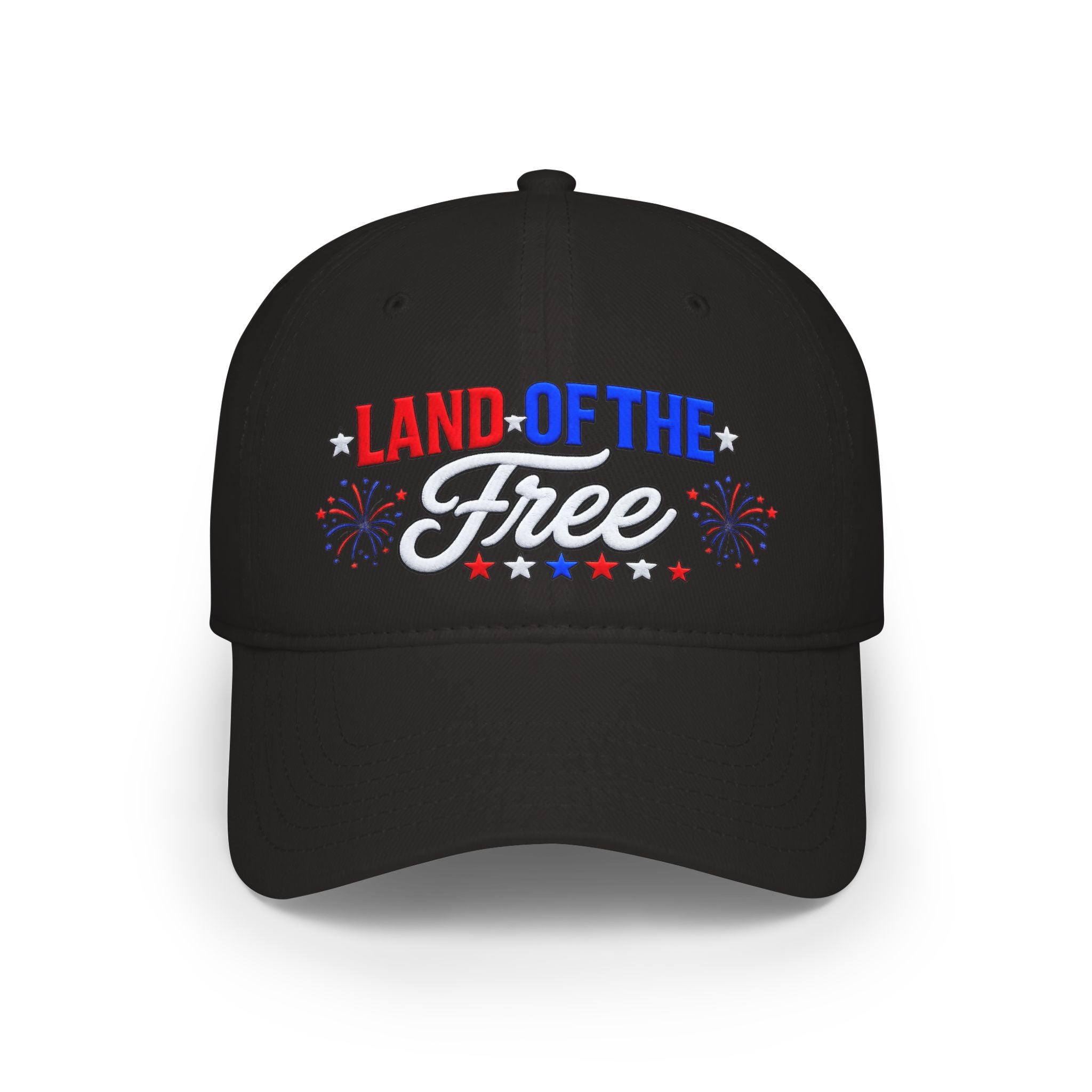 Land of the Free Baseball Cap — Patriotic 4th of July Red Hat