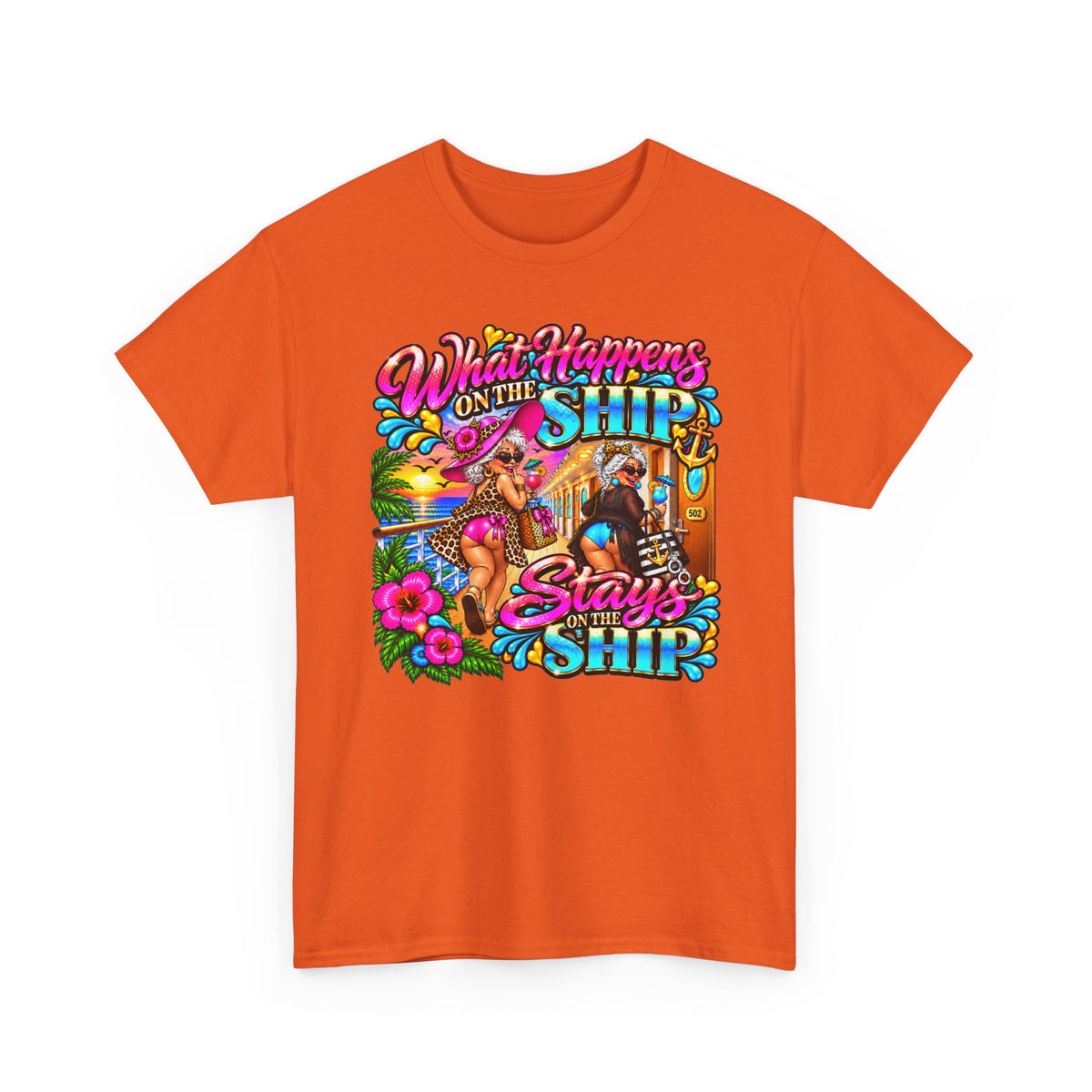 Cruise Vacation T‑Shirt — "What Happens on the Ship Stays on the Ship"