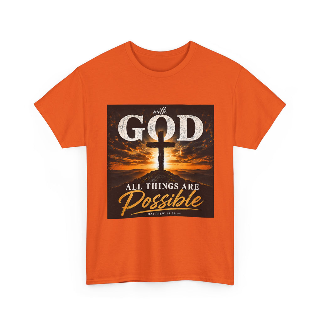 Faith Graphic Tee — "With God All Things Are Possible" Christian T-Shirt