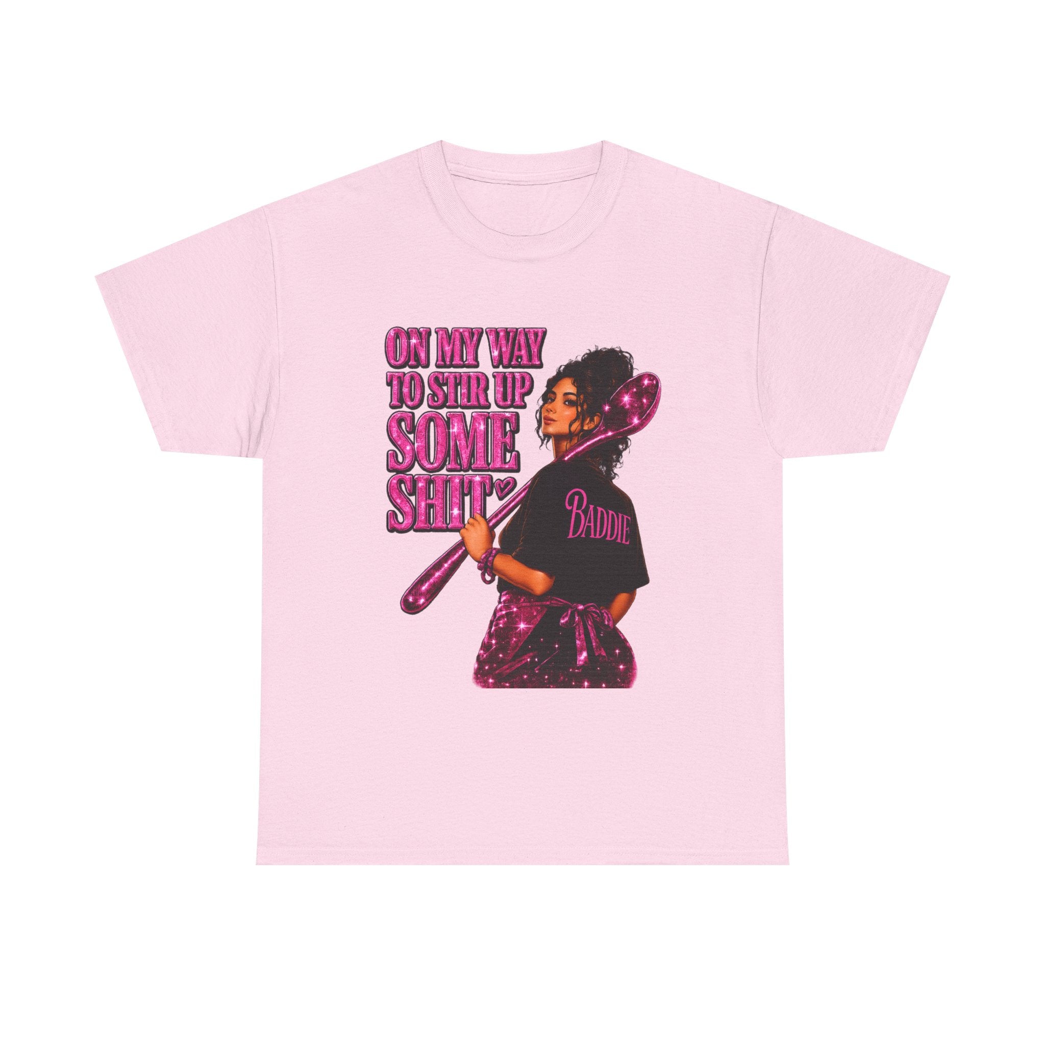 T-Shirt — 'On My Way to Stir Up Some Shit' Retro Baker Graphic Tee