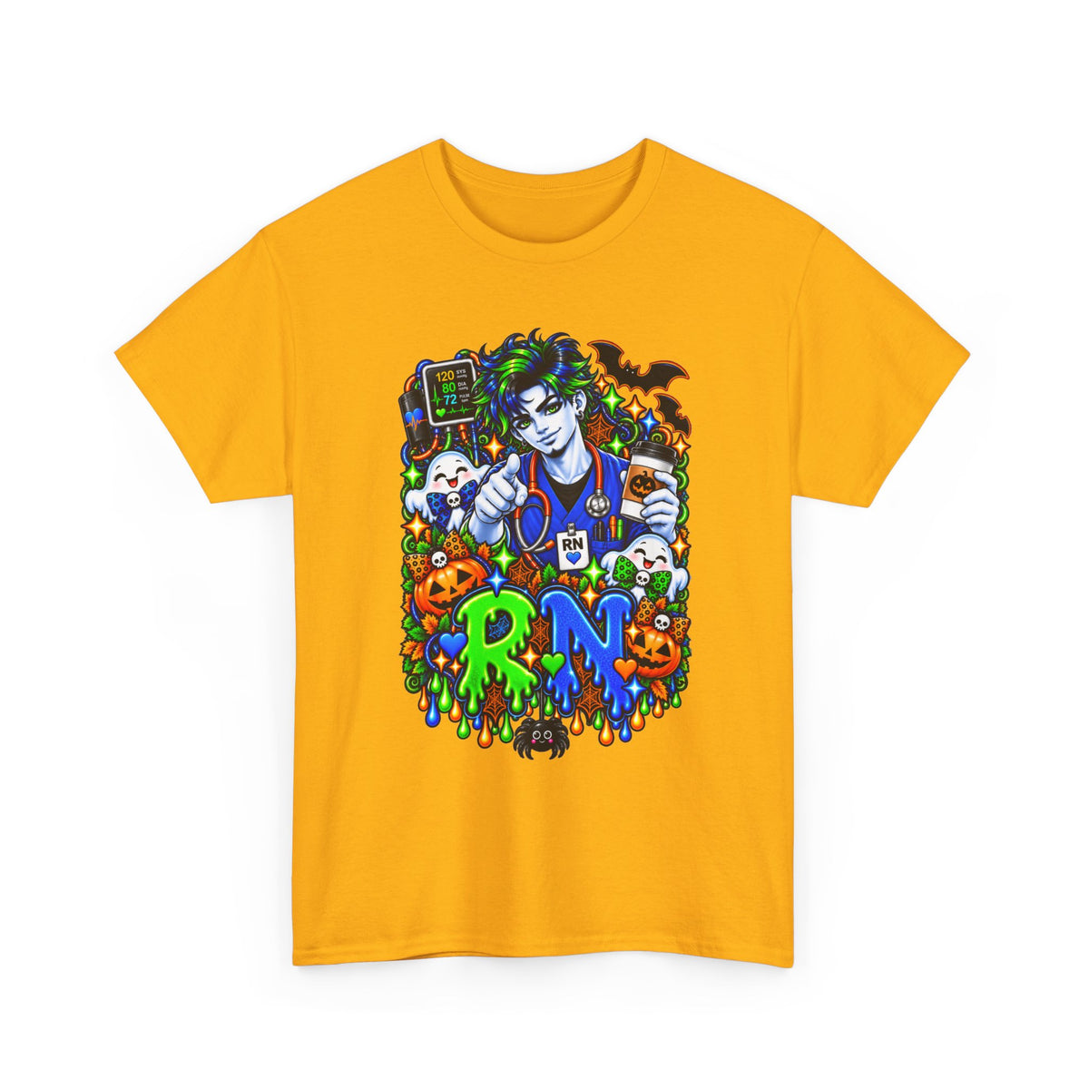 RN Halloween Nurse Tee — Spooky Nurse Illustration T-Shirt