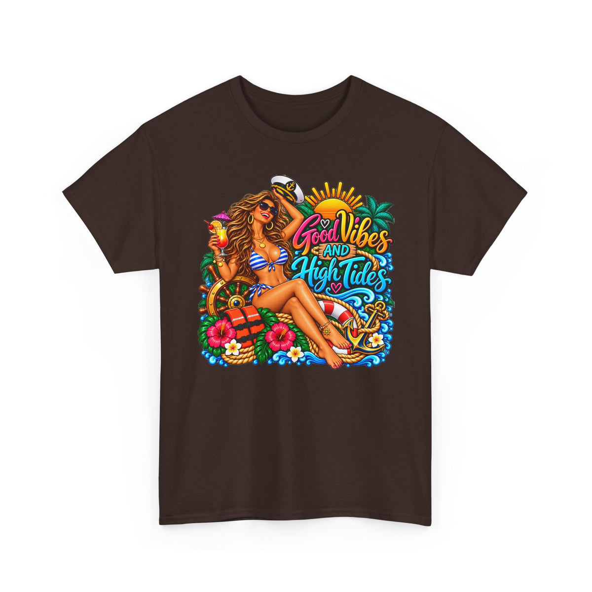 Good Vibes and High Tides Beach T-Shirt