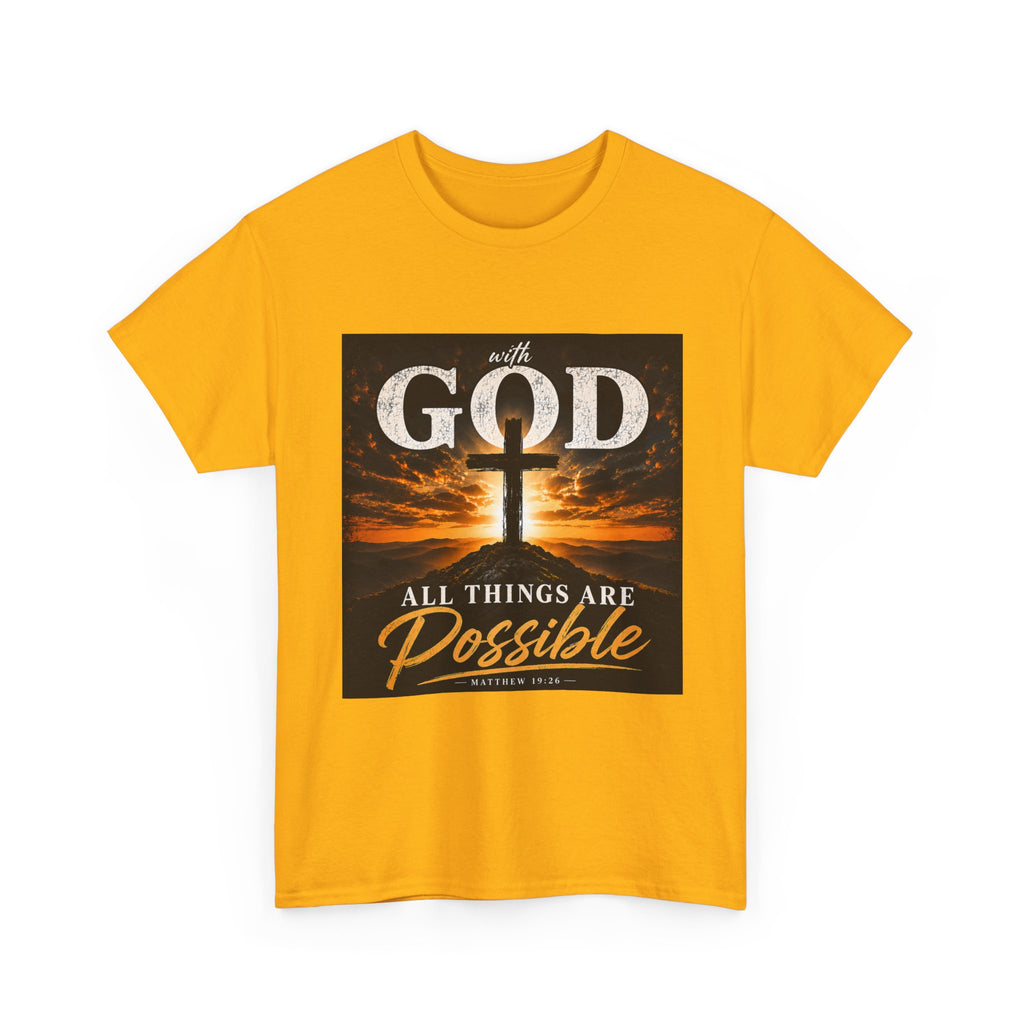 Faith Graphic Tee — "With God All Things Are Possible" Christian T-Shirt