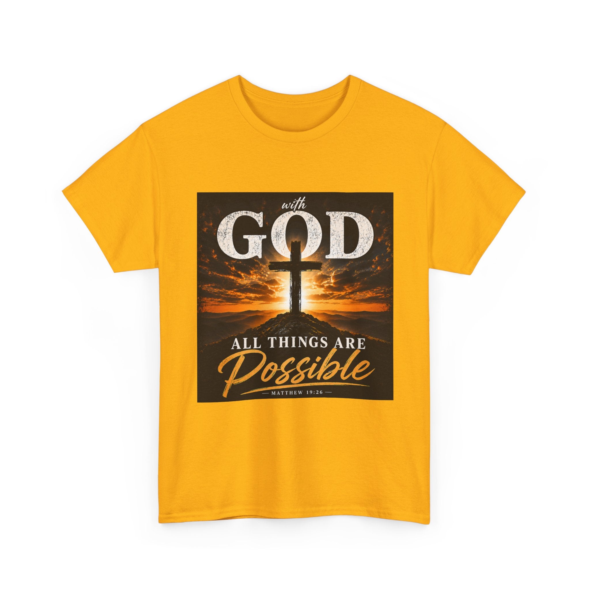 Faith Graphic Tee — "With God All Things Are Possible" Christian T-Shirt