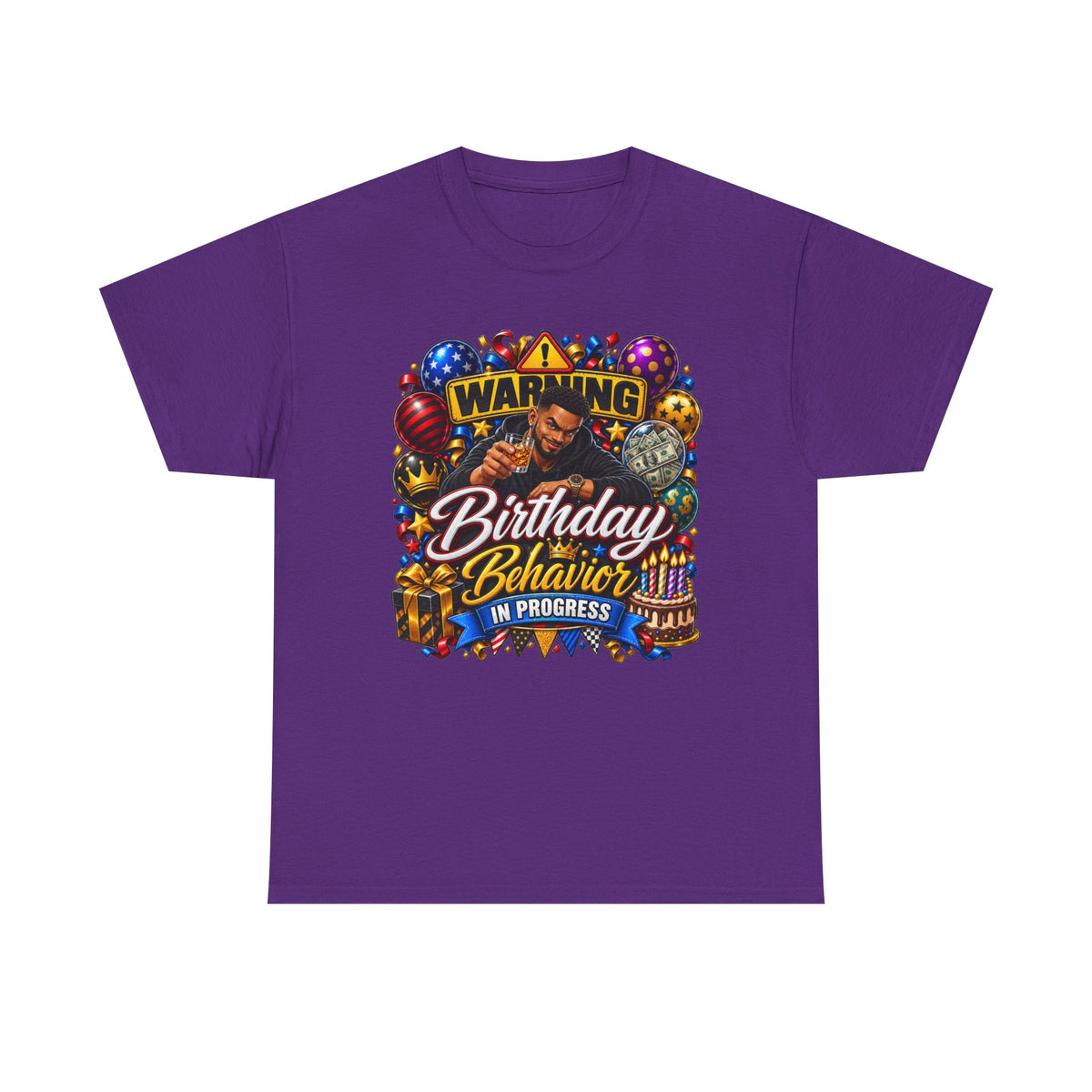 Birthday Behavior Tee — "Warning: Birthday Behavior in Progress" Party T‑Shirt