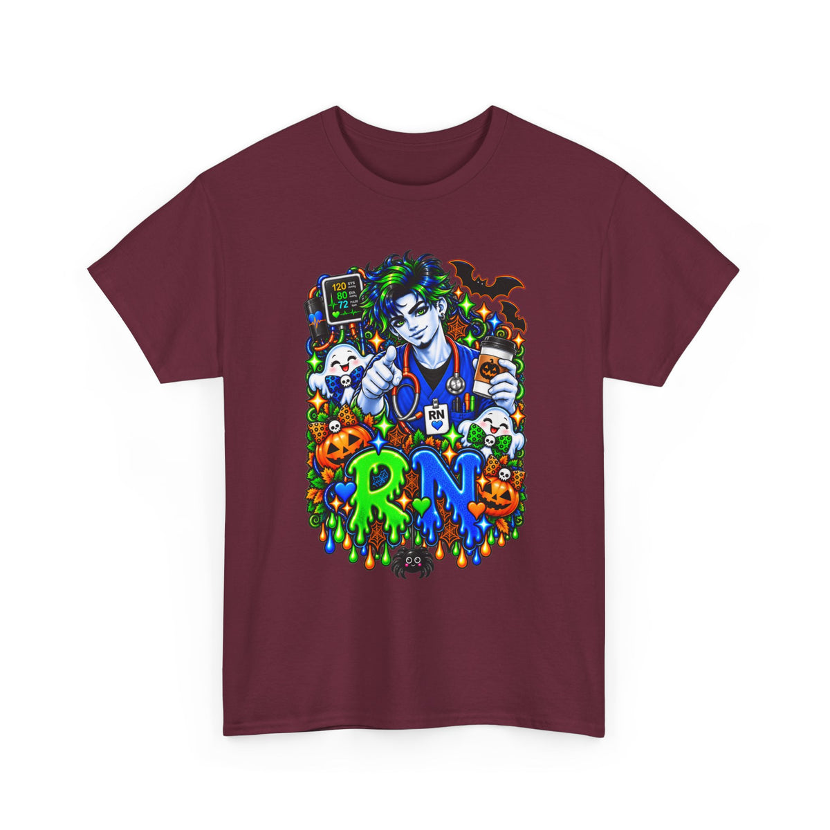 RN Halloween Nurse Tee — Spooky Nurse Illustration T-Shirt