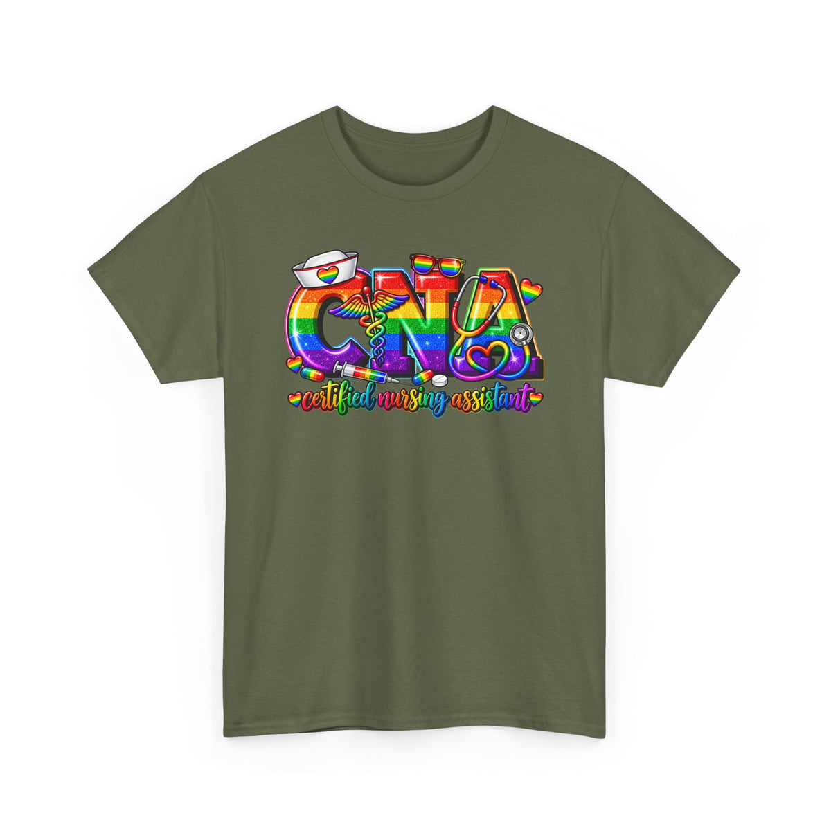 CNA Rainbow Graffiti T-Shirt — Nurse Certified Nursing Assistant Gift