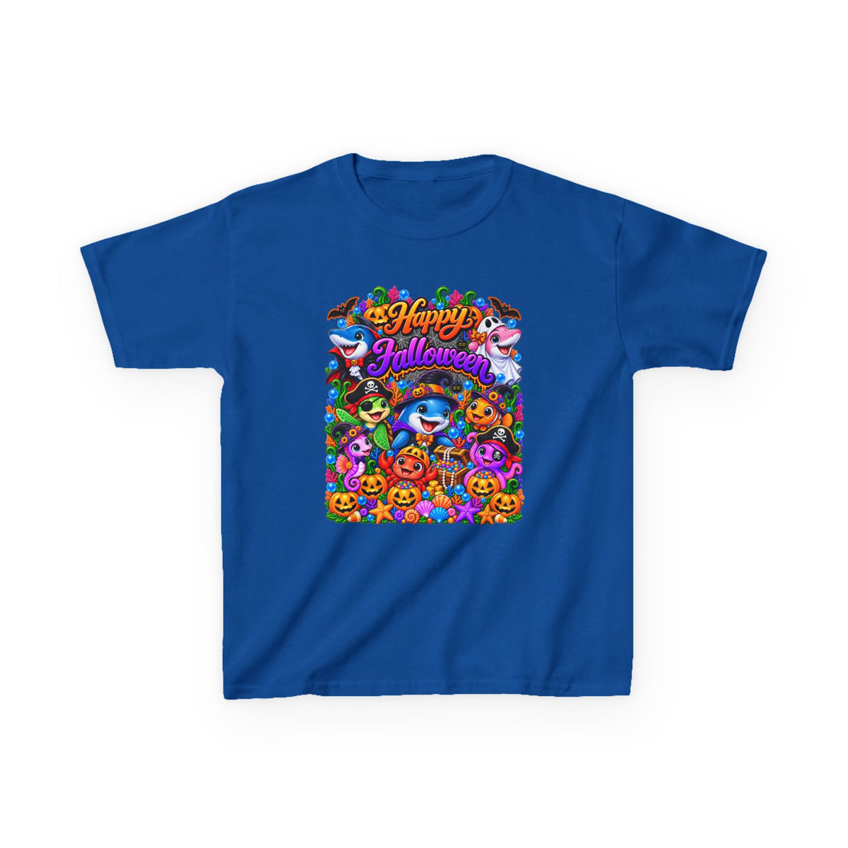 Kids Halloween T-Shirt — Colorful Happy Halloween Cartoon Design