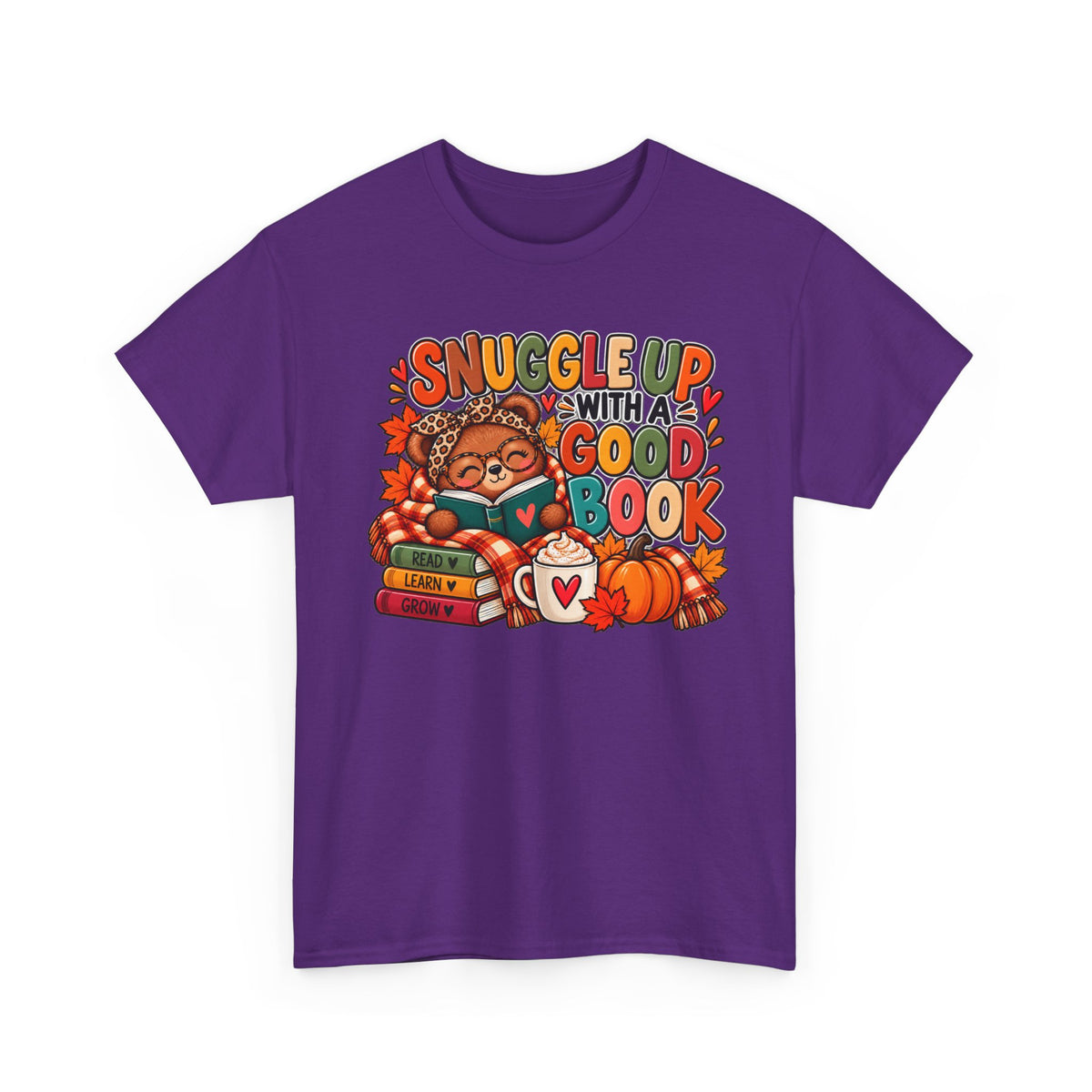 Cozy Fall Reading T‑Shirt - "Snuggle Up With A Good Book" Cute Autumn Booklover Tee
