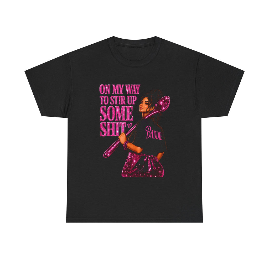 T-Shirt — 'On My Way to Stir Up Some Shit' Retro Baker Graphic Tee