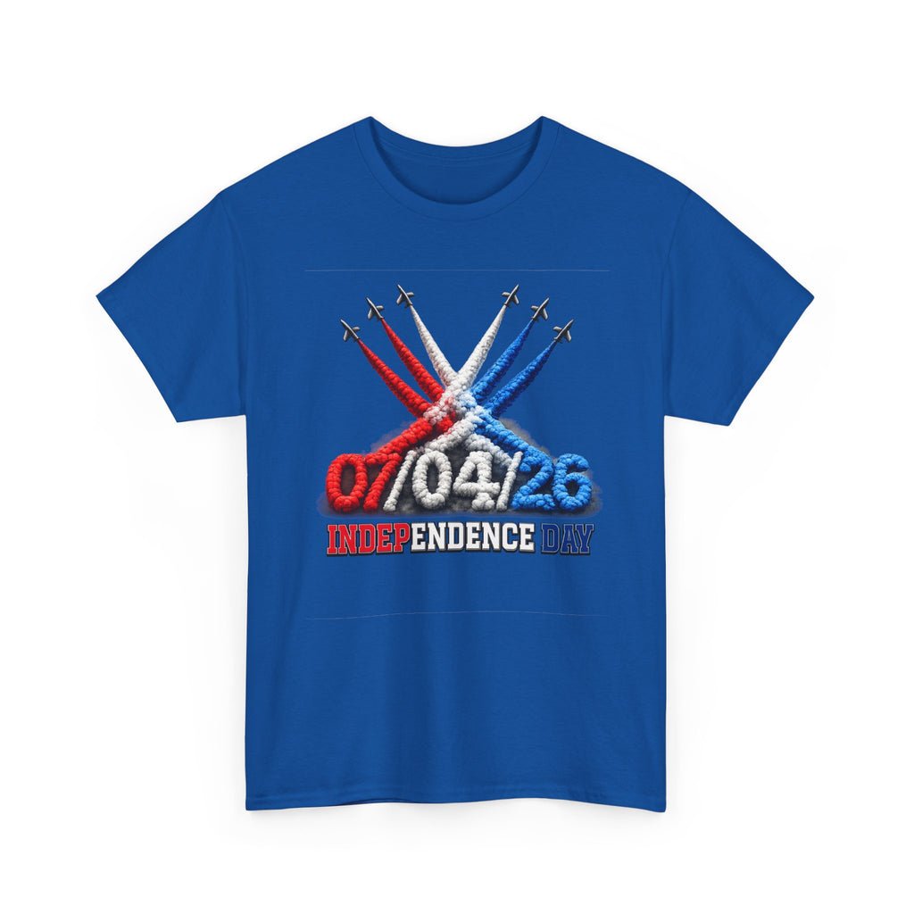 Independence Day Jet Flyover T-Shirt — 07/04/26 Patriotic Red White Blue Tee