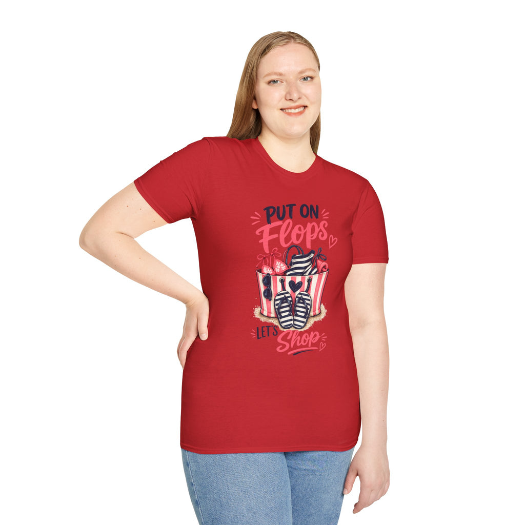 Put On Flops T-Shirt — Cute Shopping Flip-Flop Graphic Tee